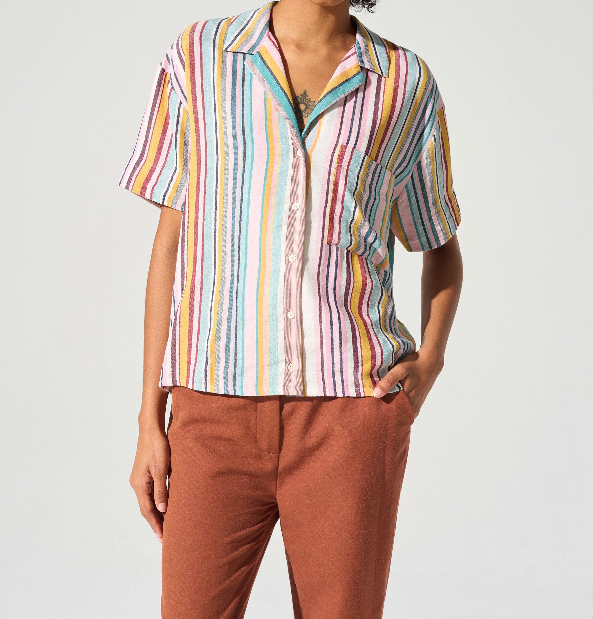 Chemise ample rayée acoté