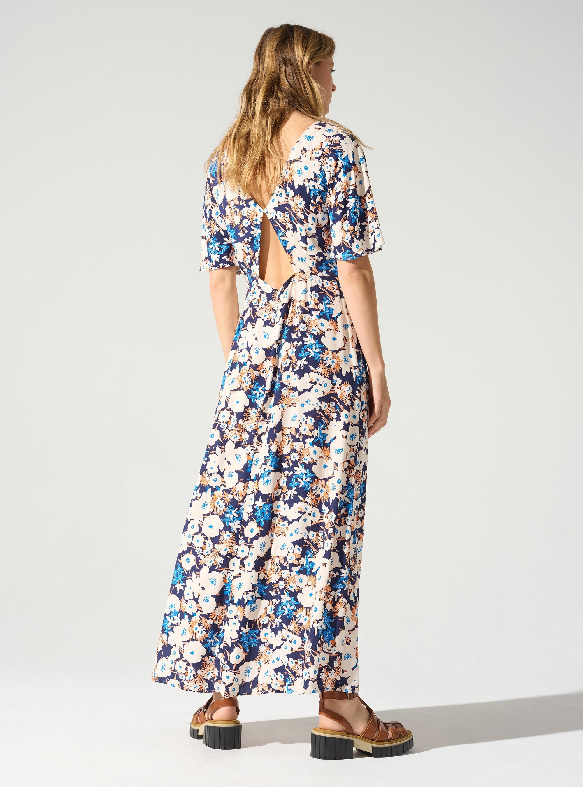 Robe longue imprimée acoté