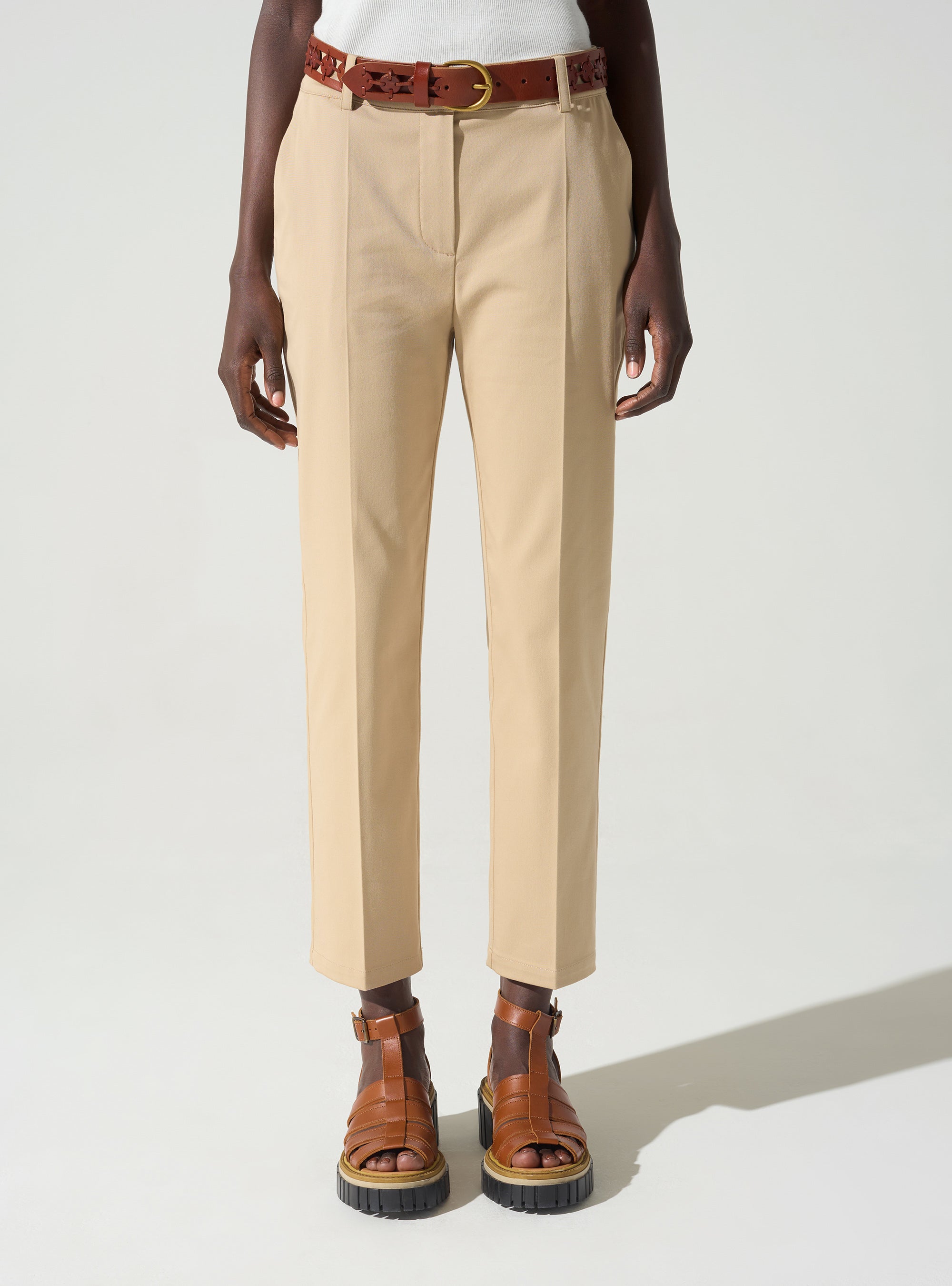 Pantalon cigarette acoté