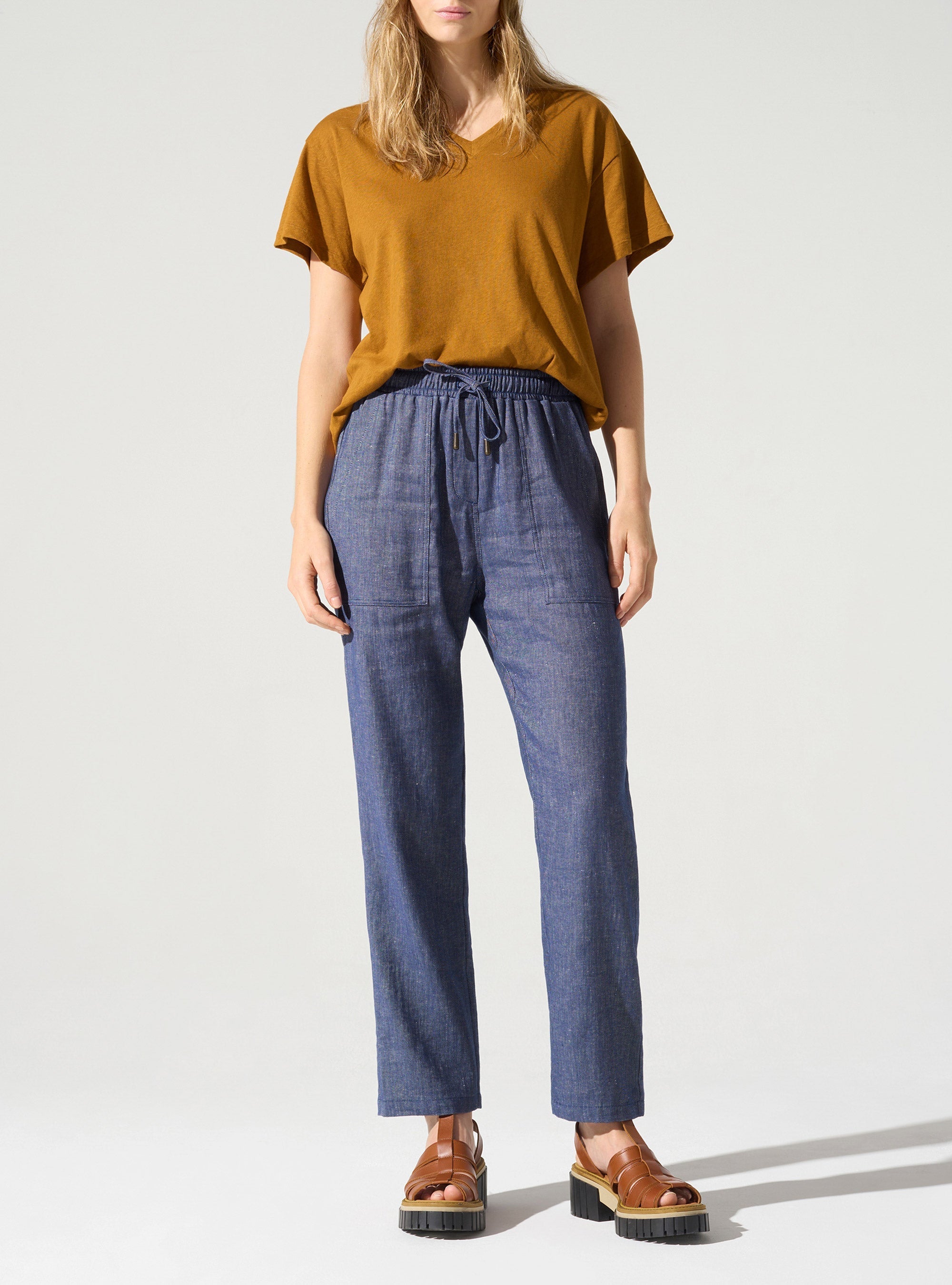 Pantalon décontracté acoté