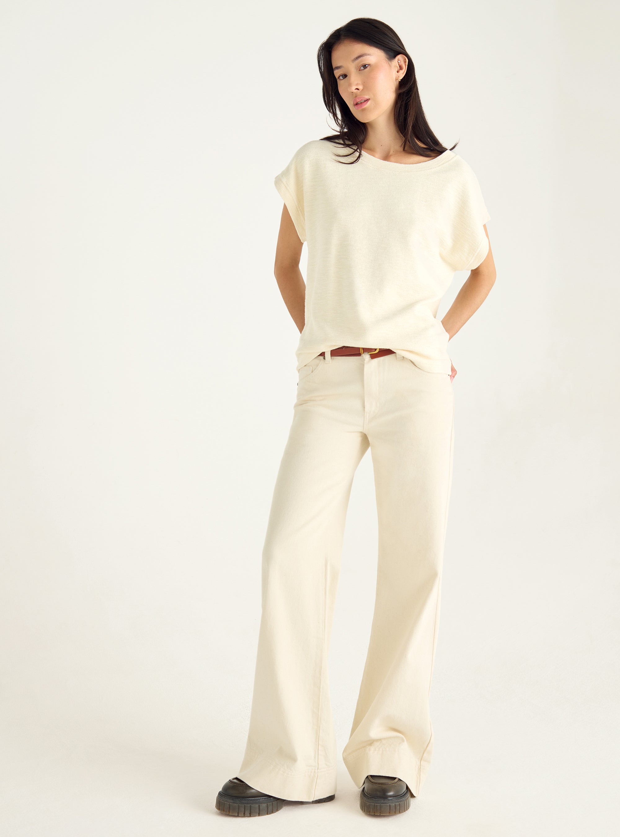 T-shirt ample en interlock flammé