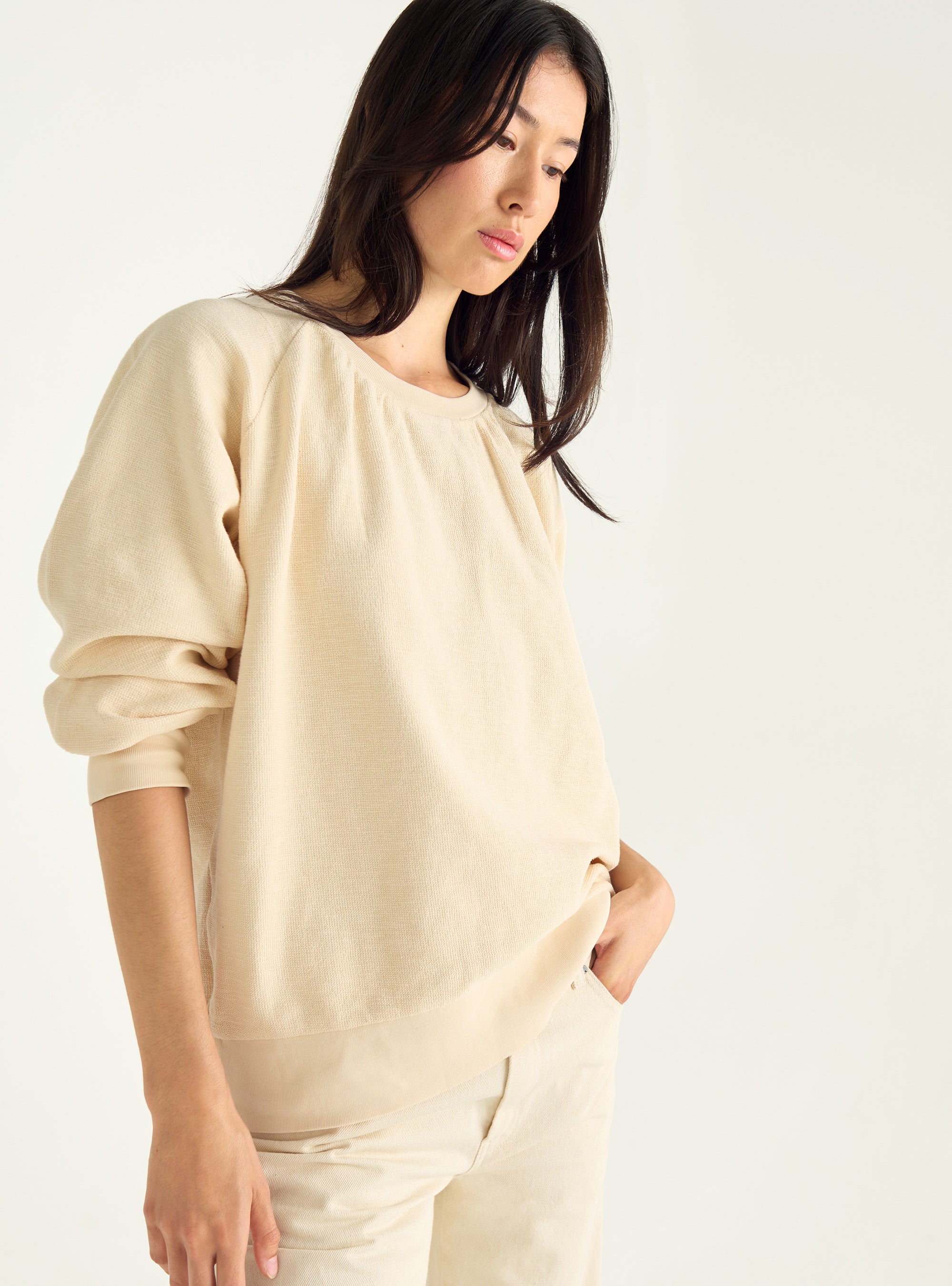 Slub cotton sweatshirt