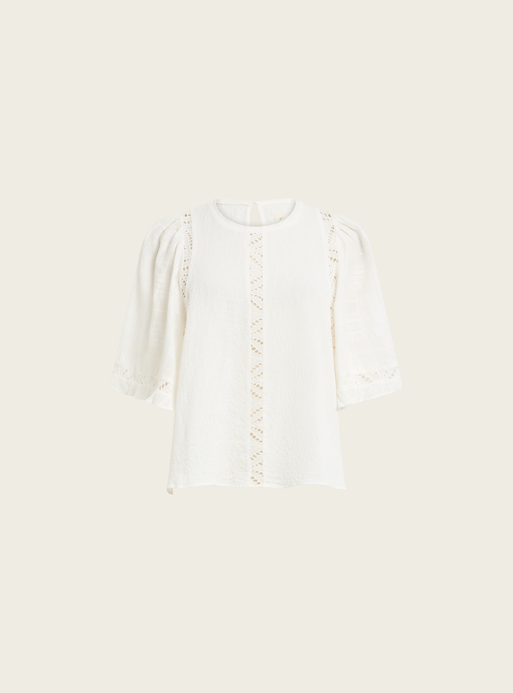 Blouse ample en coton ajouré acoté