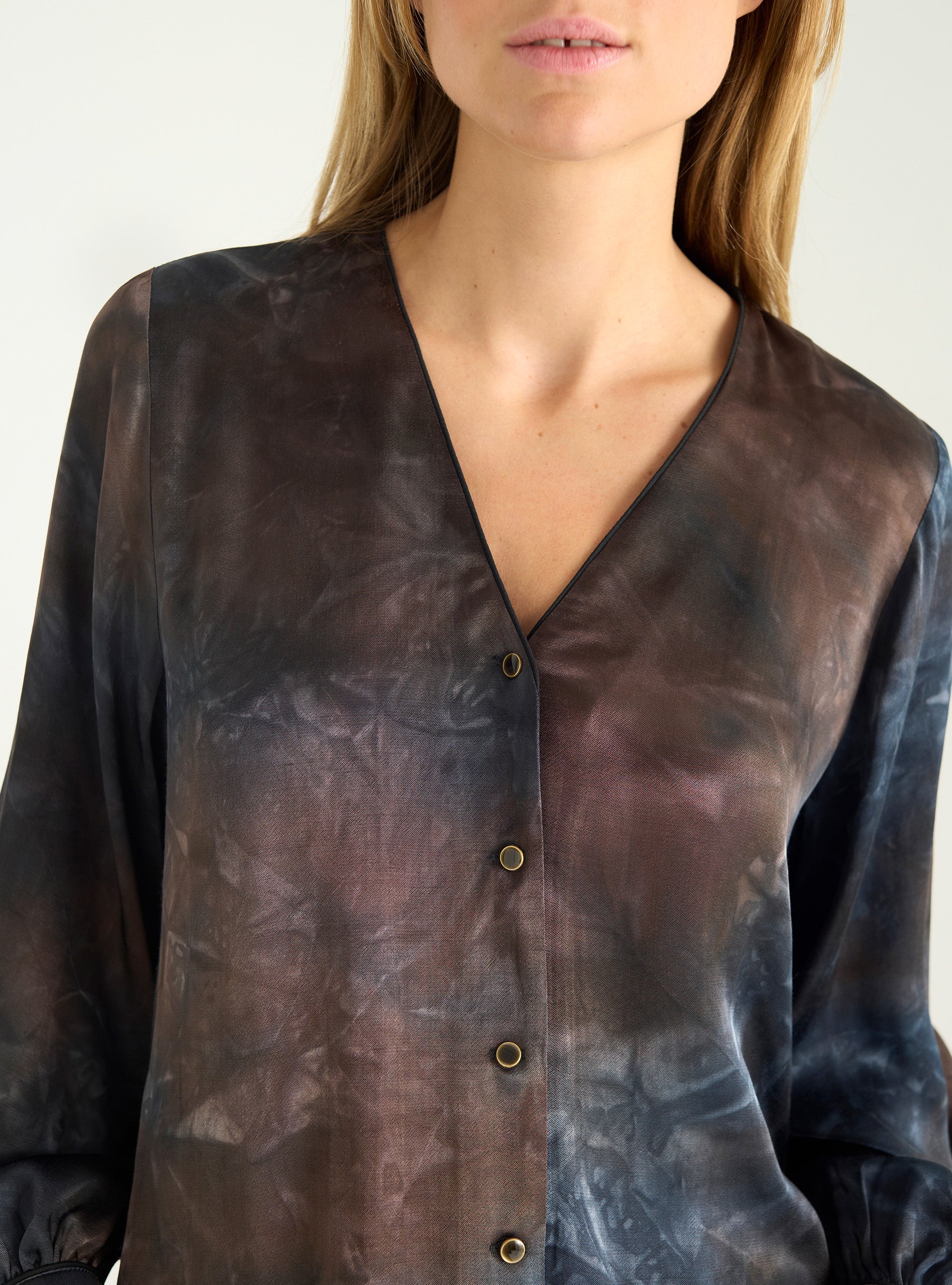 Bedruckte, fließende Bluse