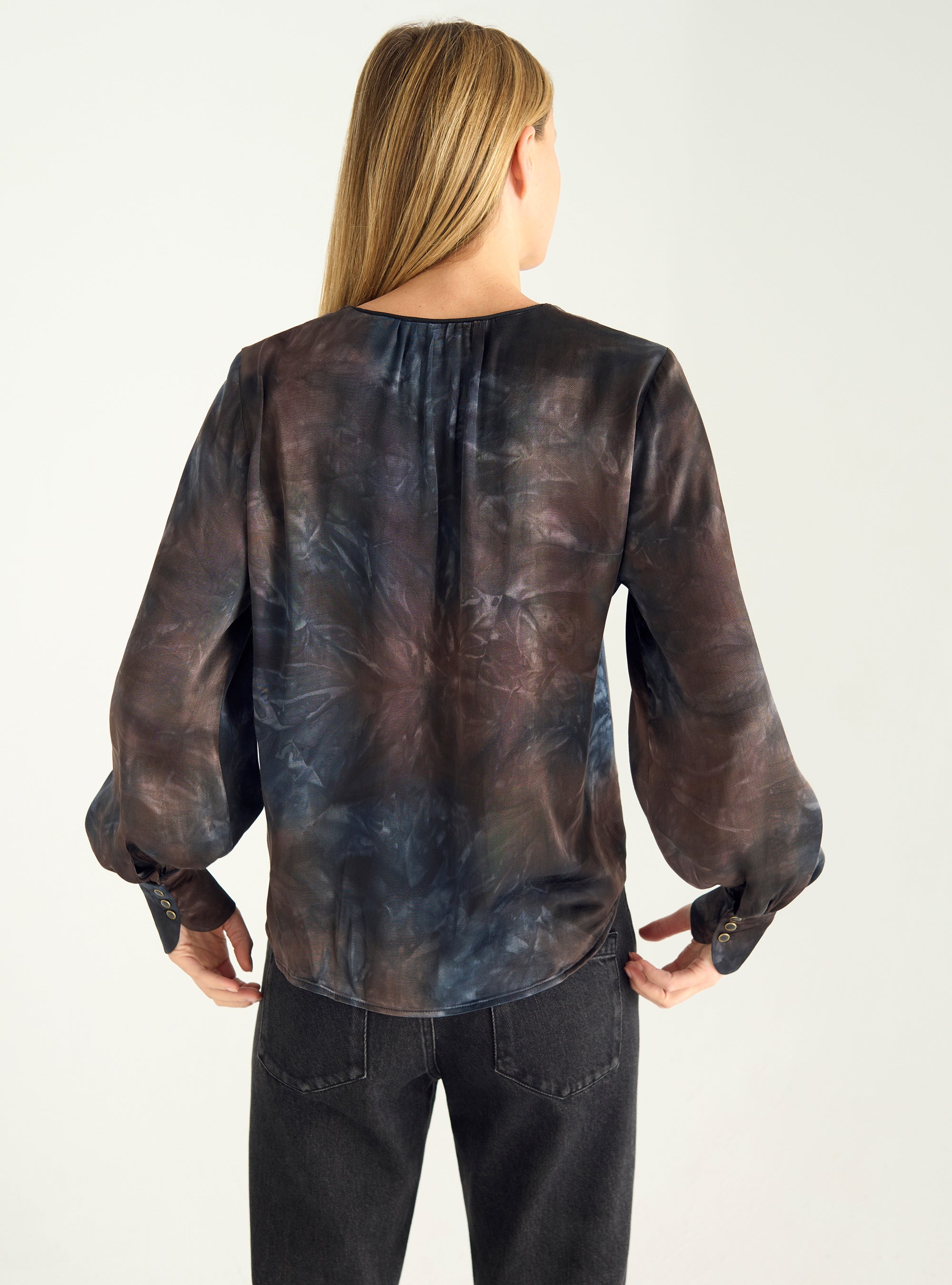 Bedruckte, fließende Bluse