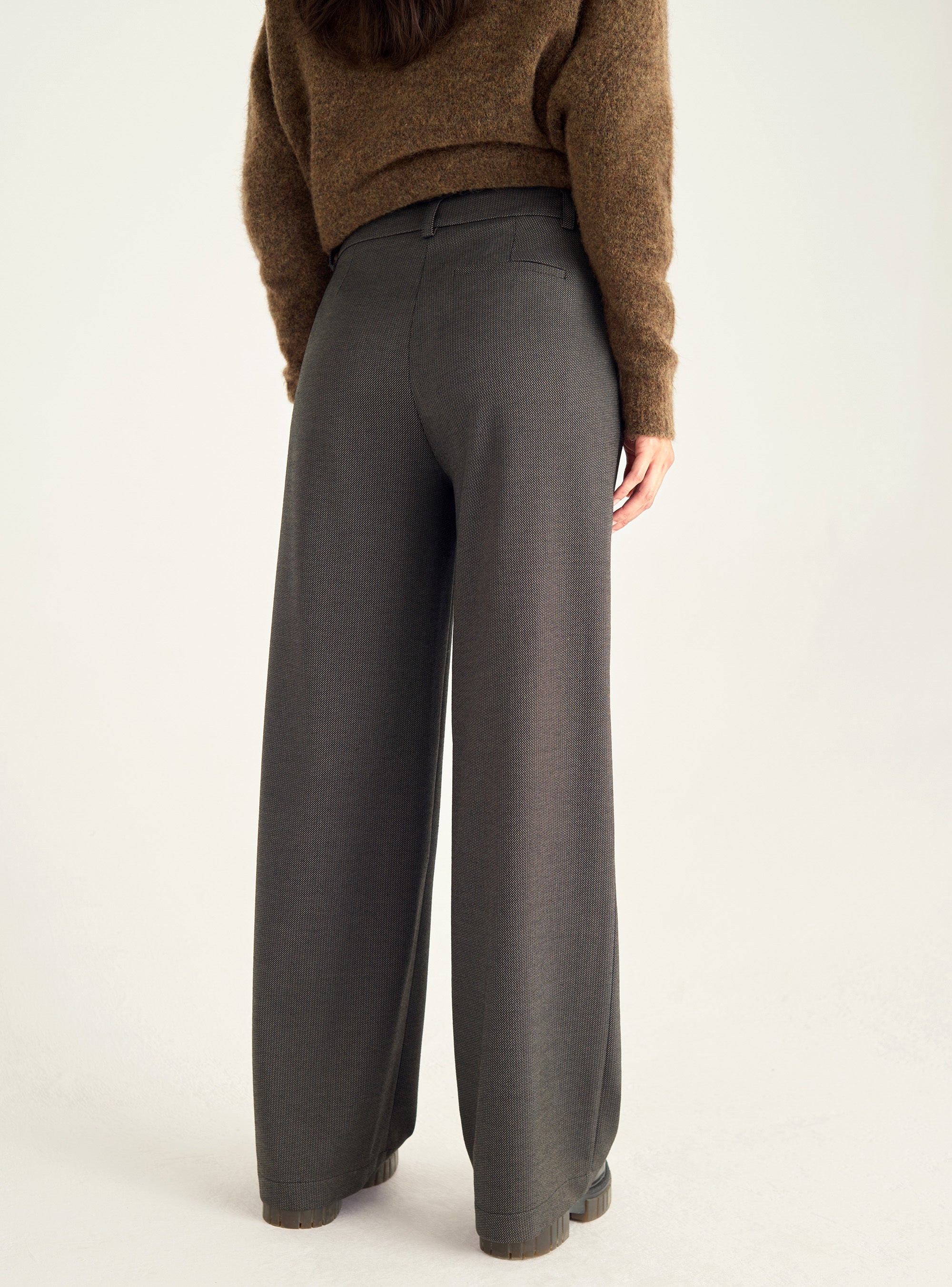 Pantalon large taille haute