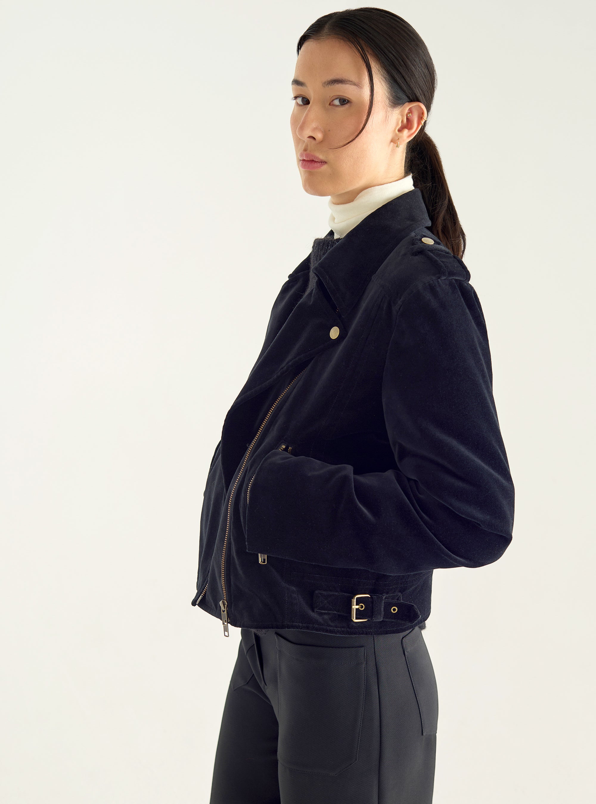 Veste perfecto en velours ras