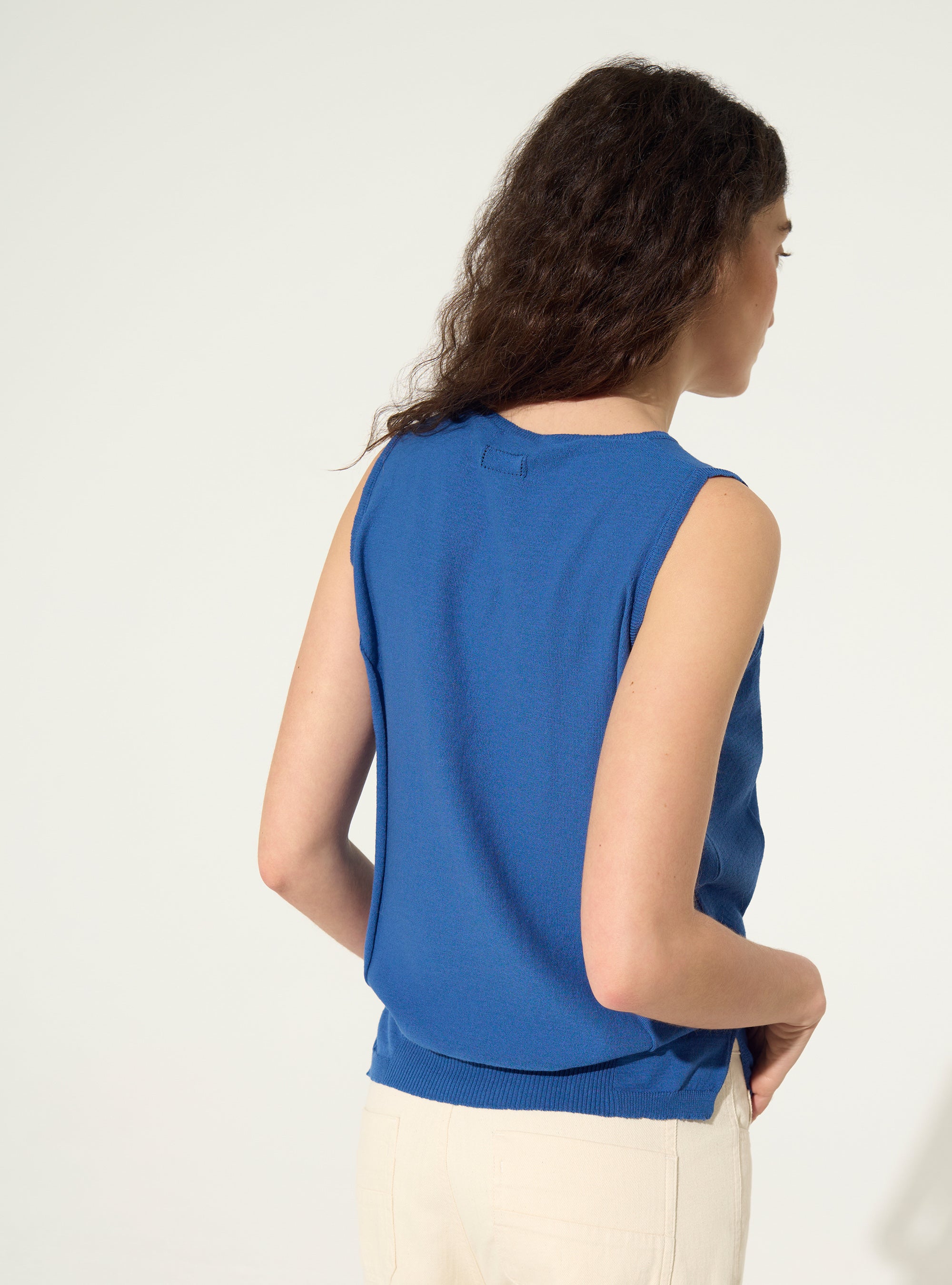 blue cotton tank top
