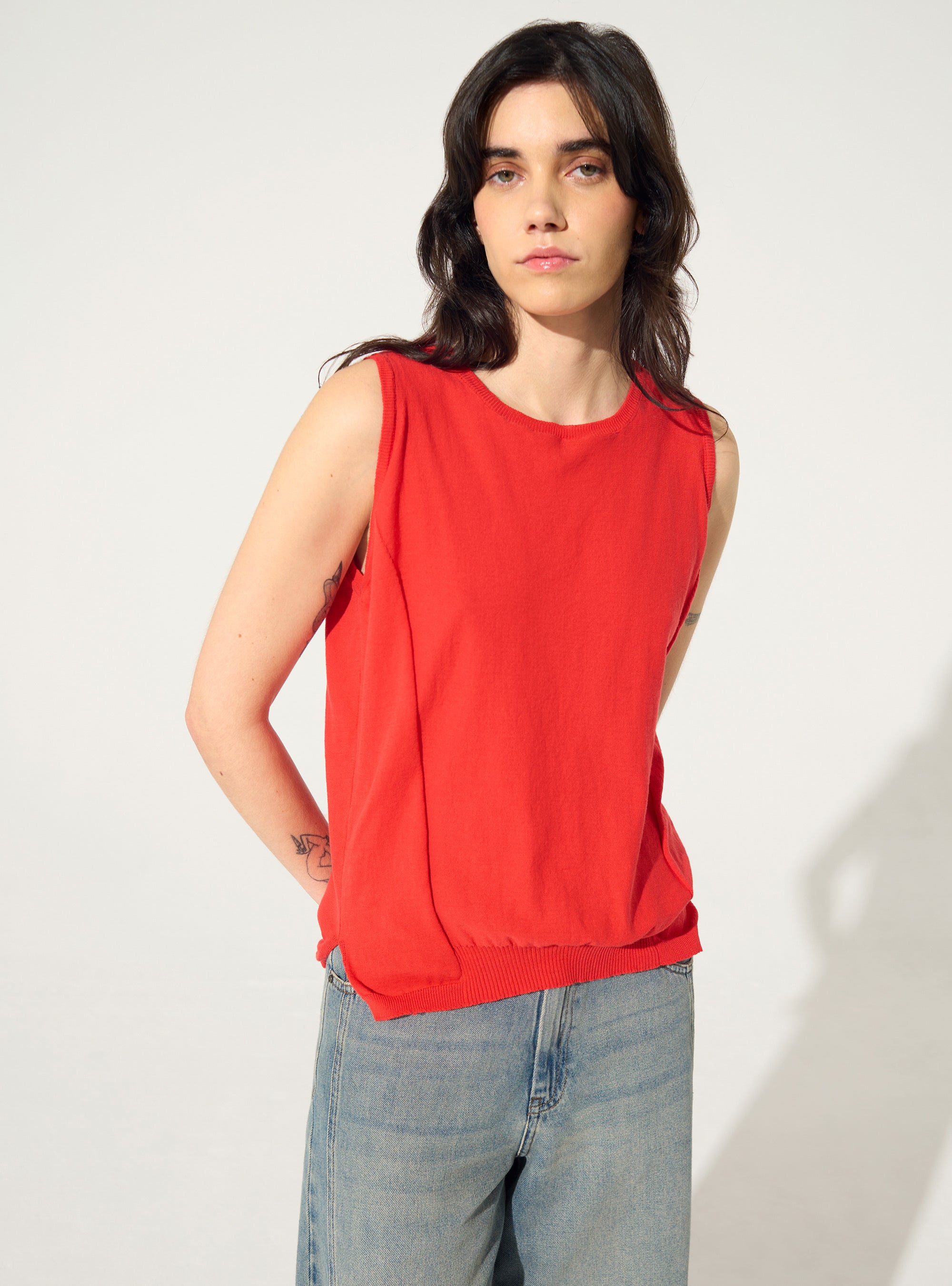 Débardeur en coton rouge