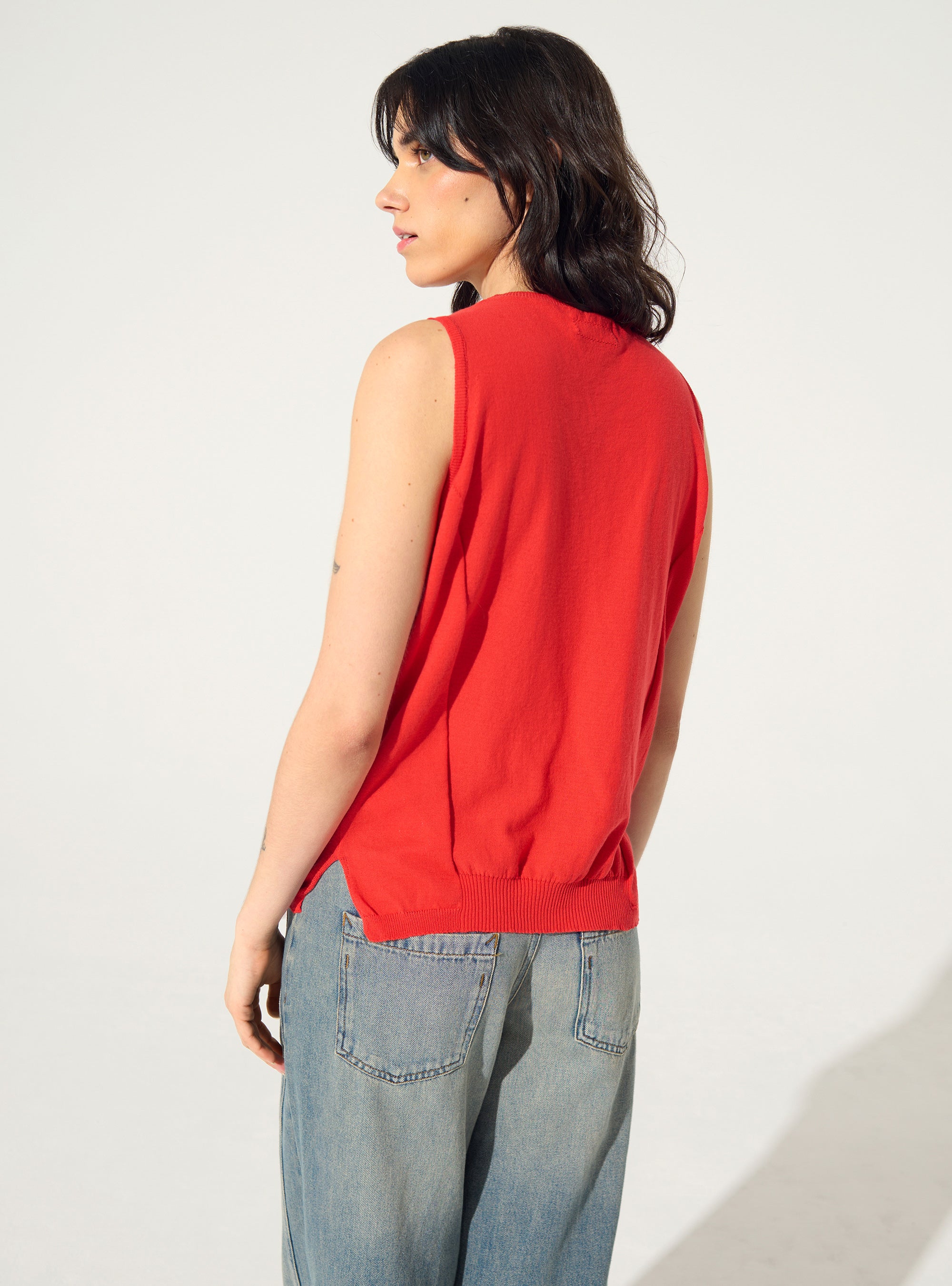 Débardeur en coton rouge