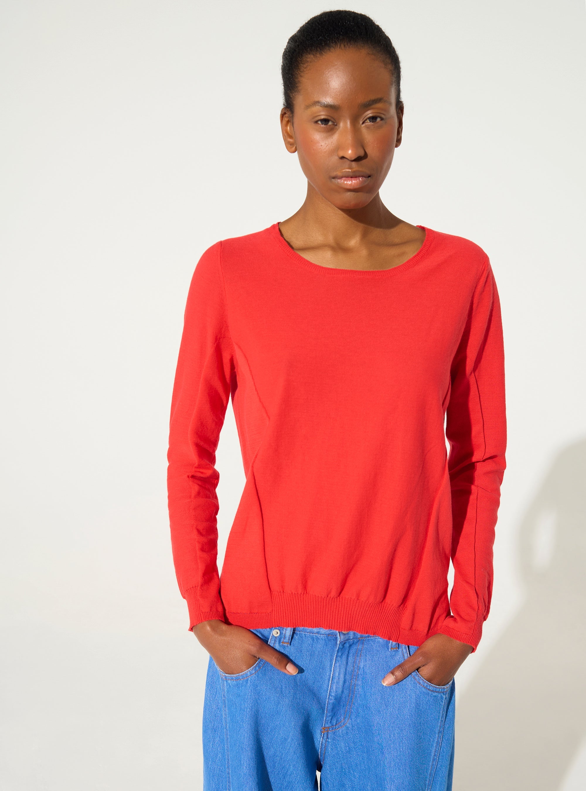 Pull en coton rouge