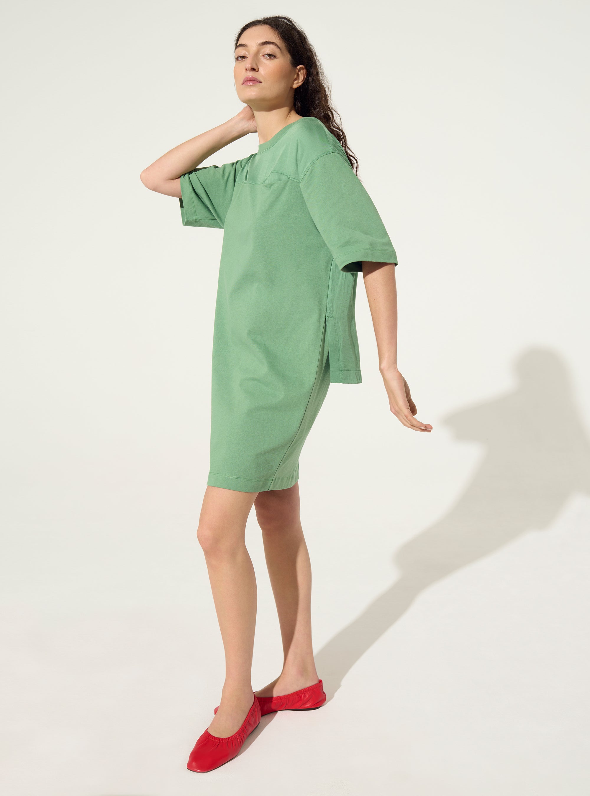Green organic cotton t-shirt dress