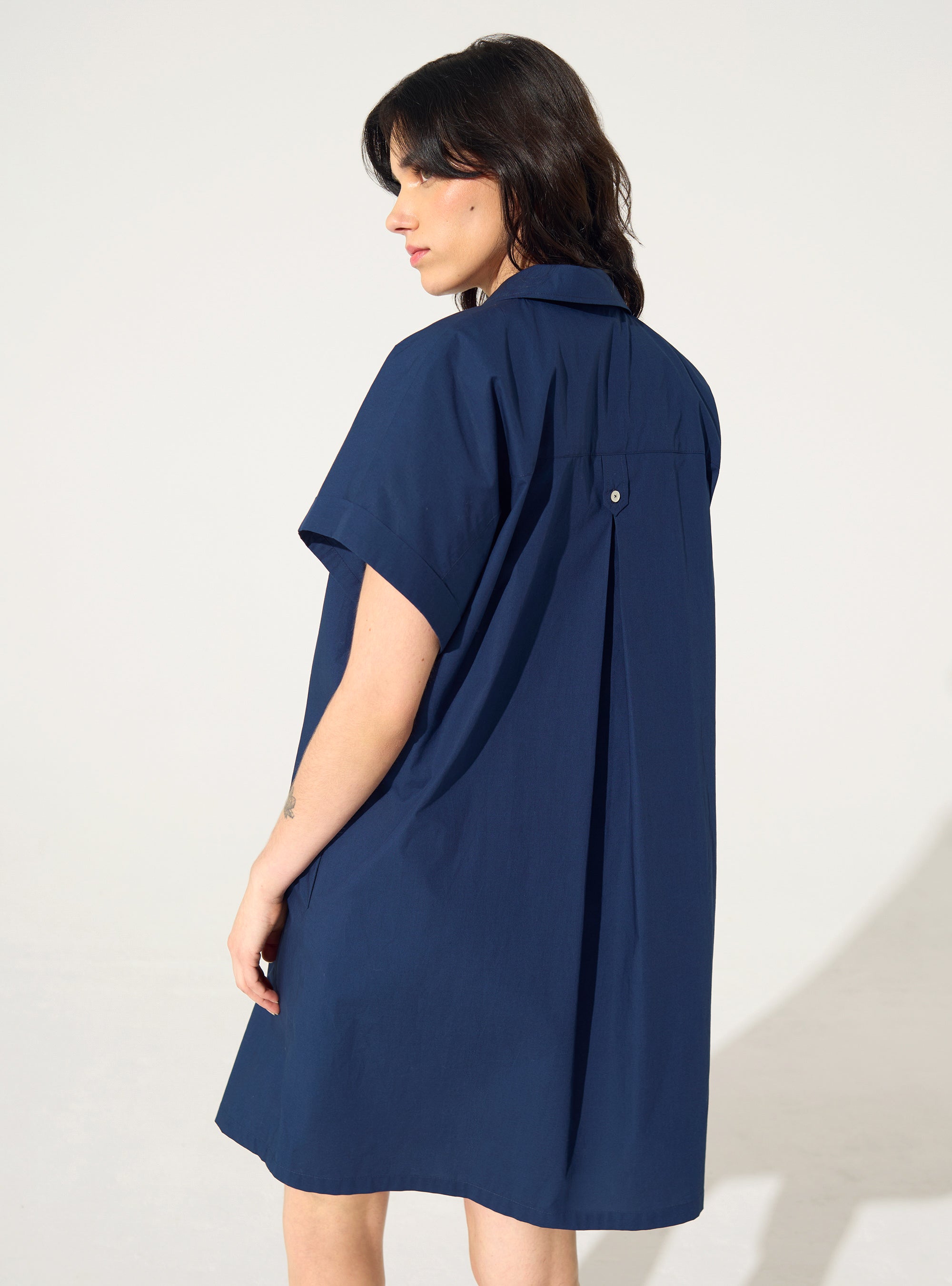 Robe oversized en coton biologique bleu