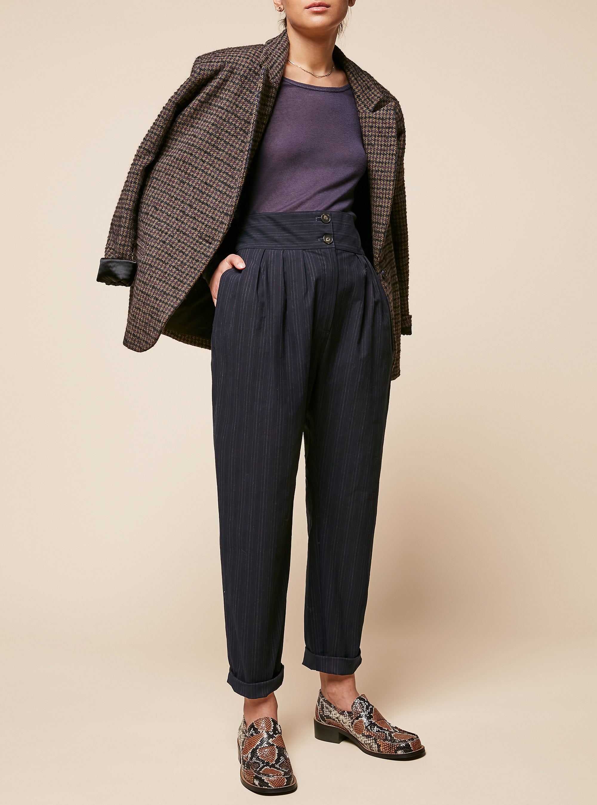 High Waisted Tailored Trousers