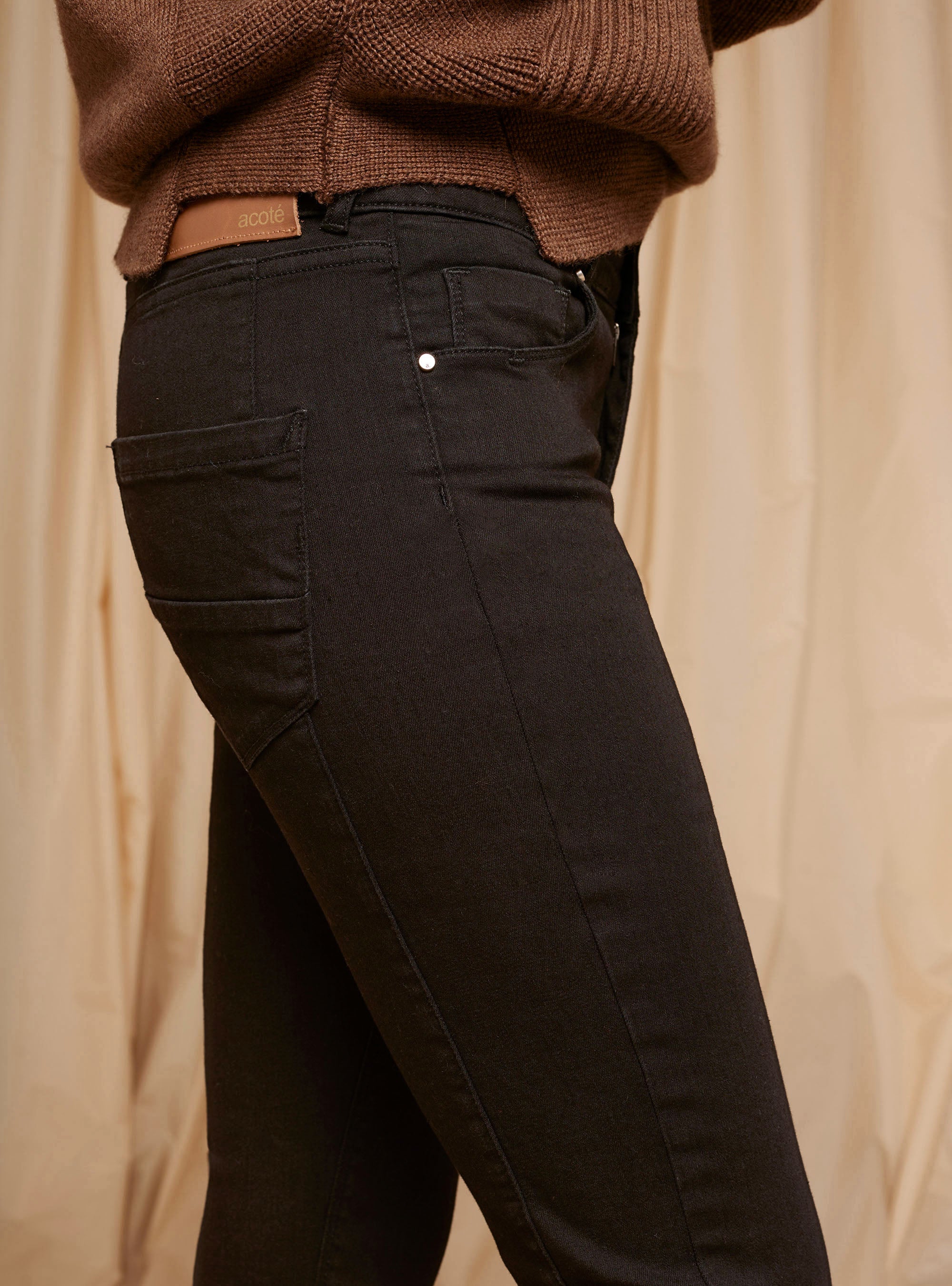 black stretch slim jeans