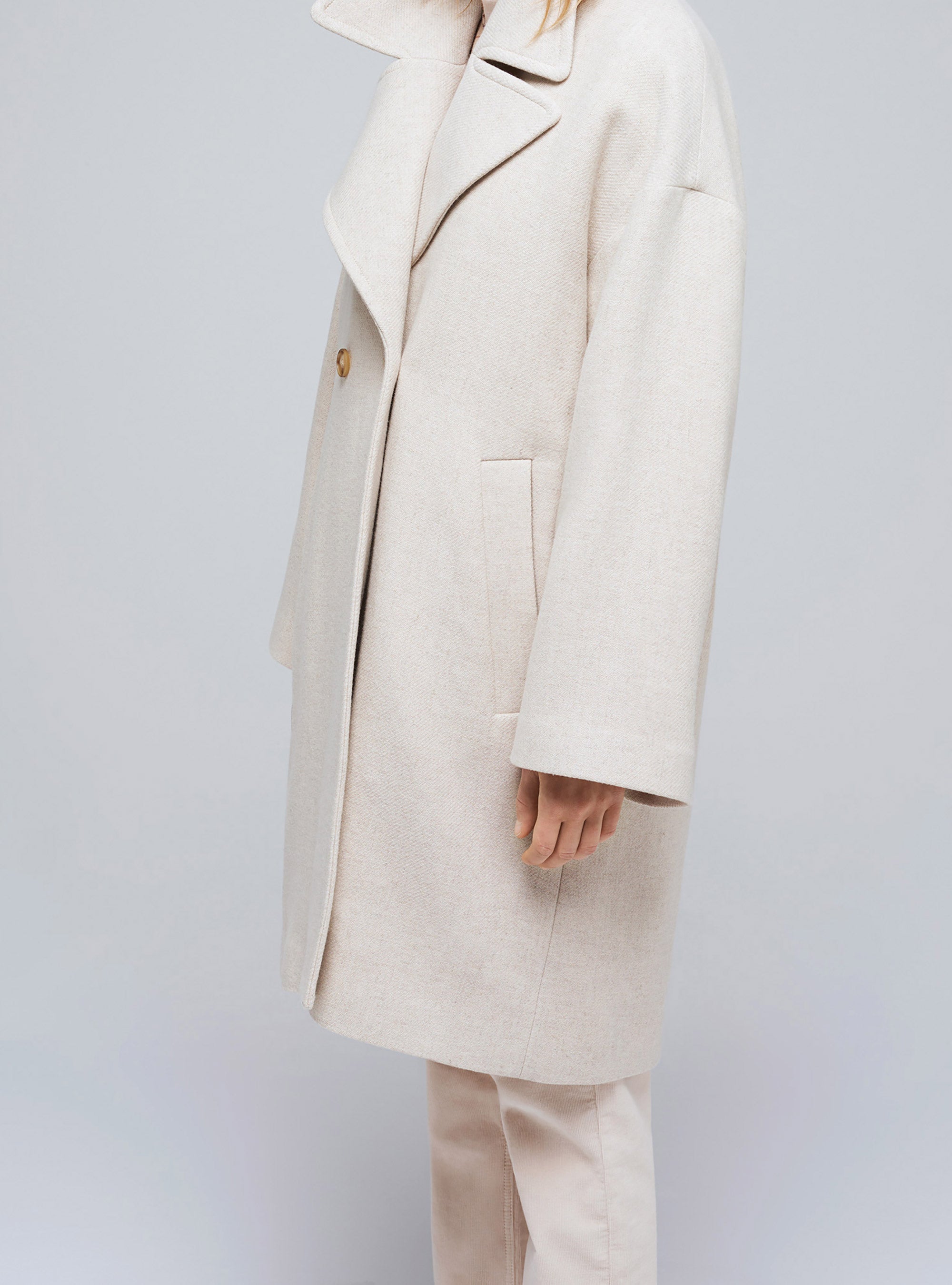 Manteau en laine et lin