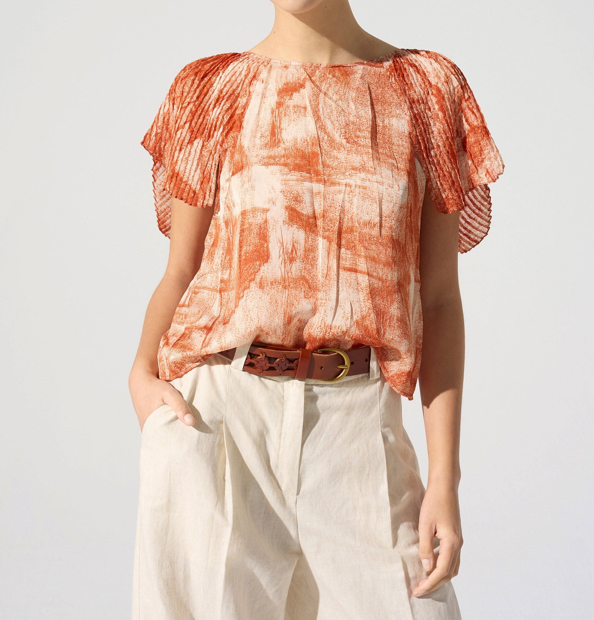 Débardeur avec volants plissés Cotélac