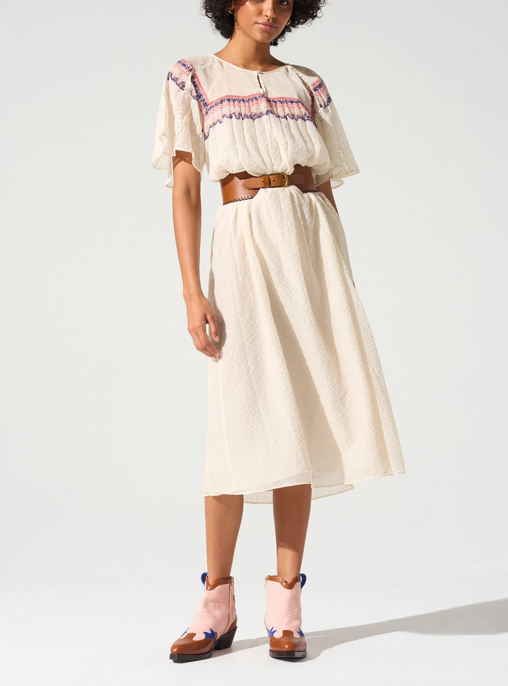 Robe manches courtes esprit papillons Cotélac