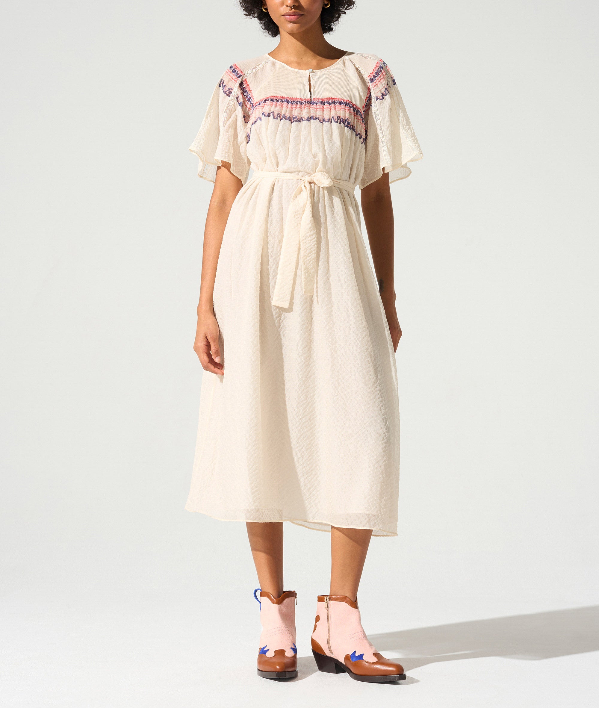 Robe manches courtes esprit papillons Cotélac