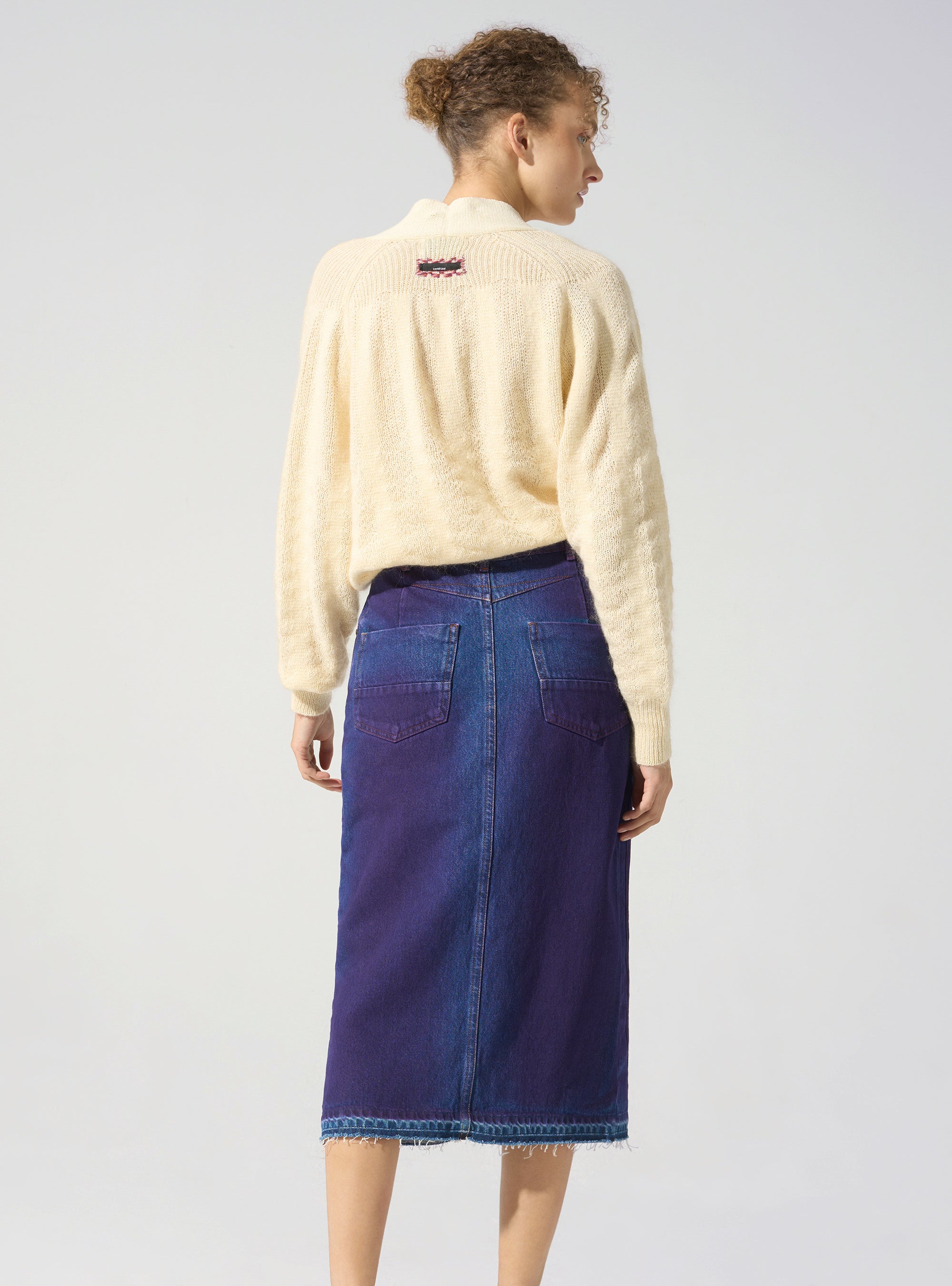 Straight denim skirt