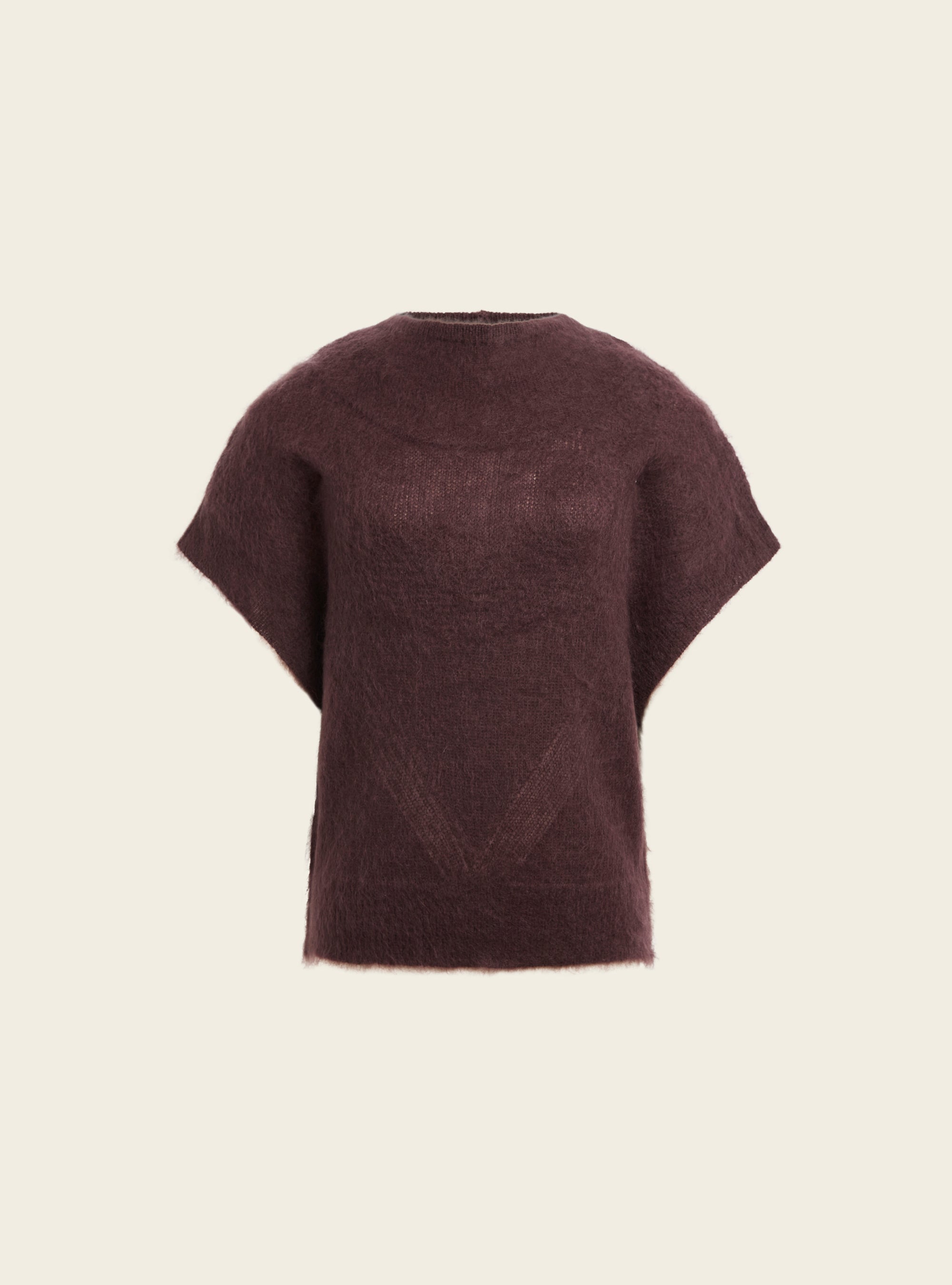 Pull manches courtes en mohair brossé Cotélac