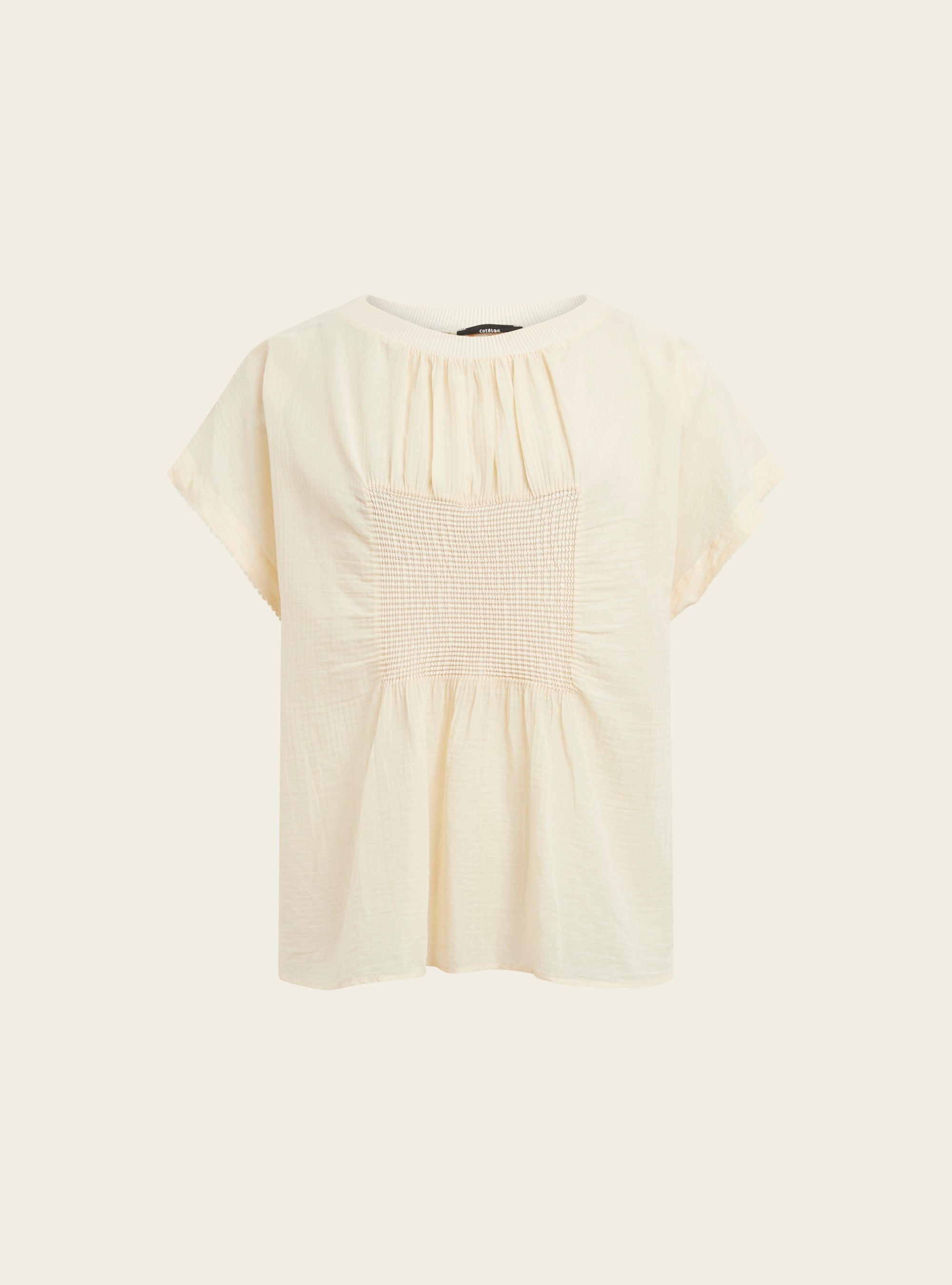 Blouse en voile de coton et plissé Cotélac