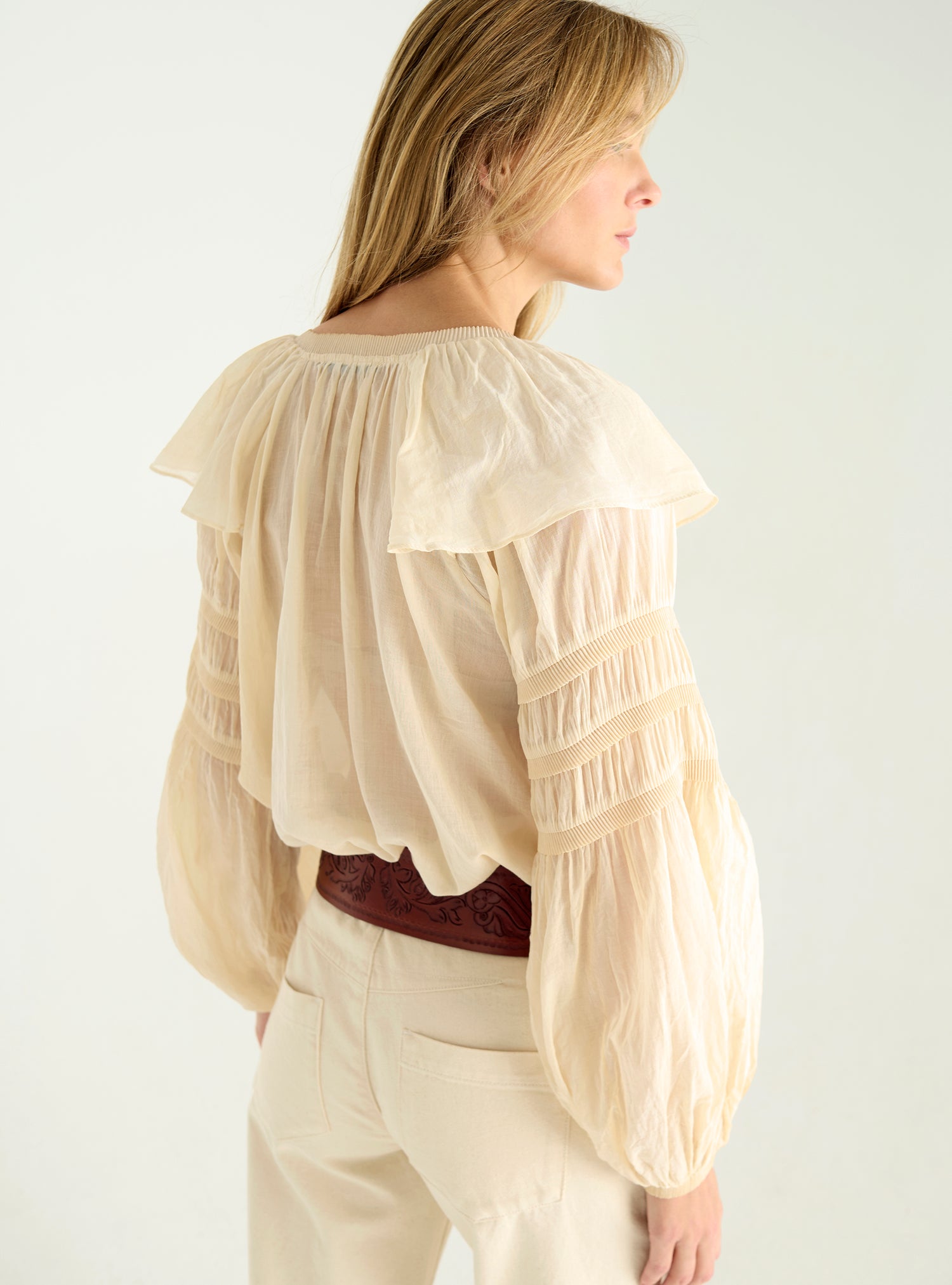 Blouse en voile plissé