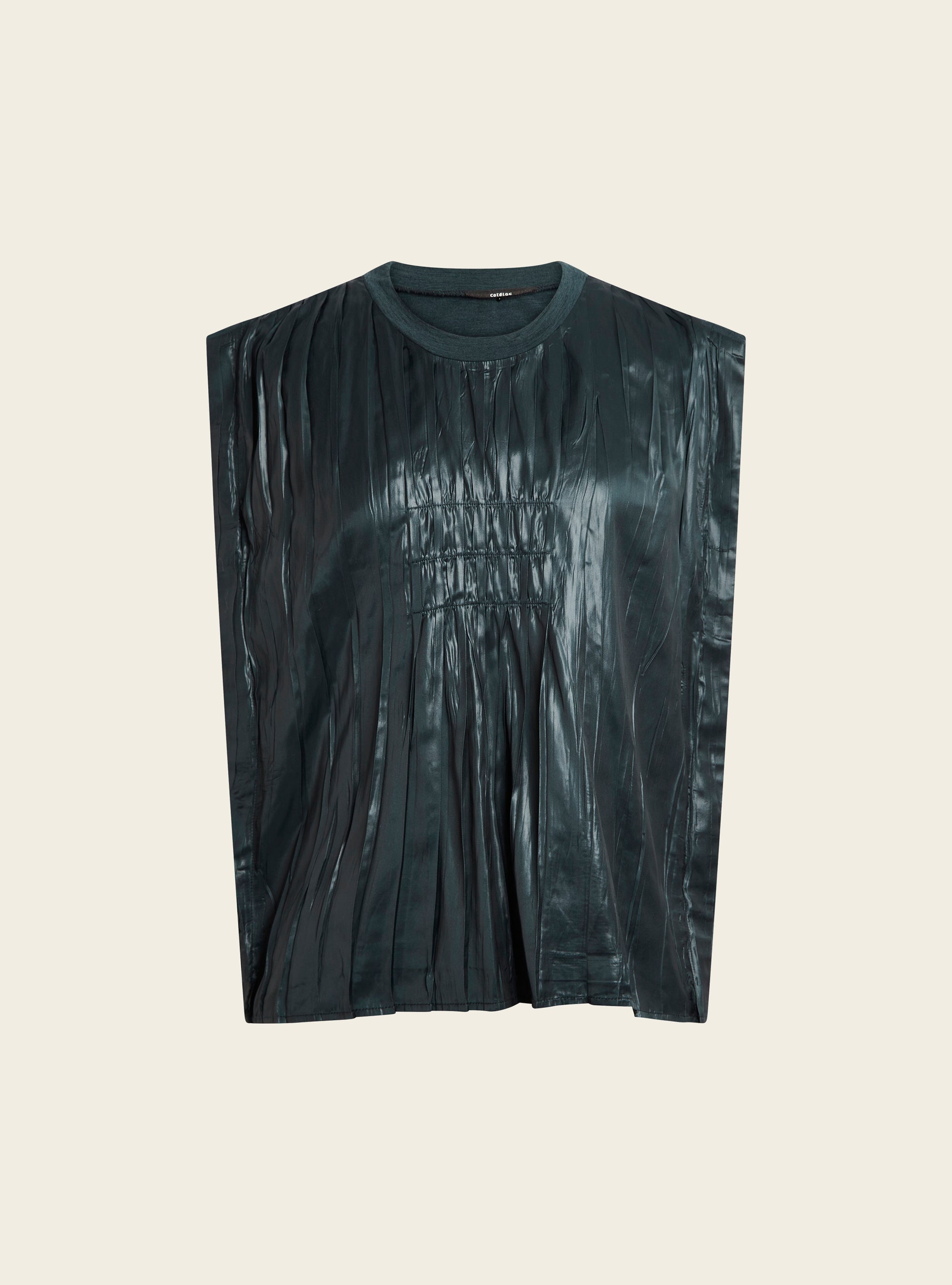 Débardeur plissé bi-matière Cotélac