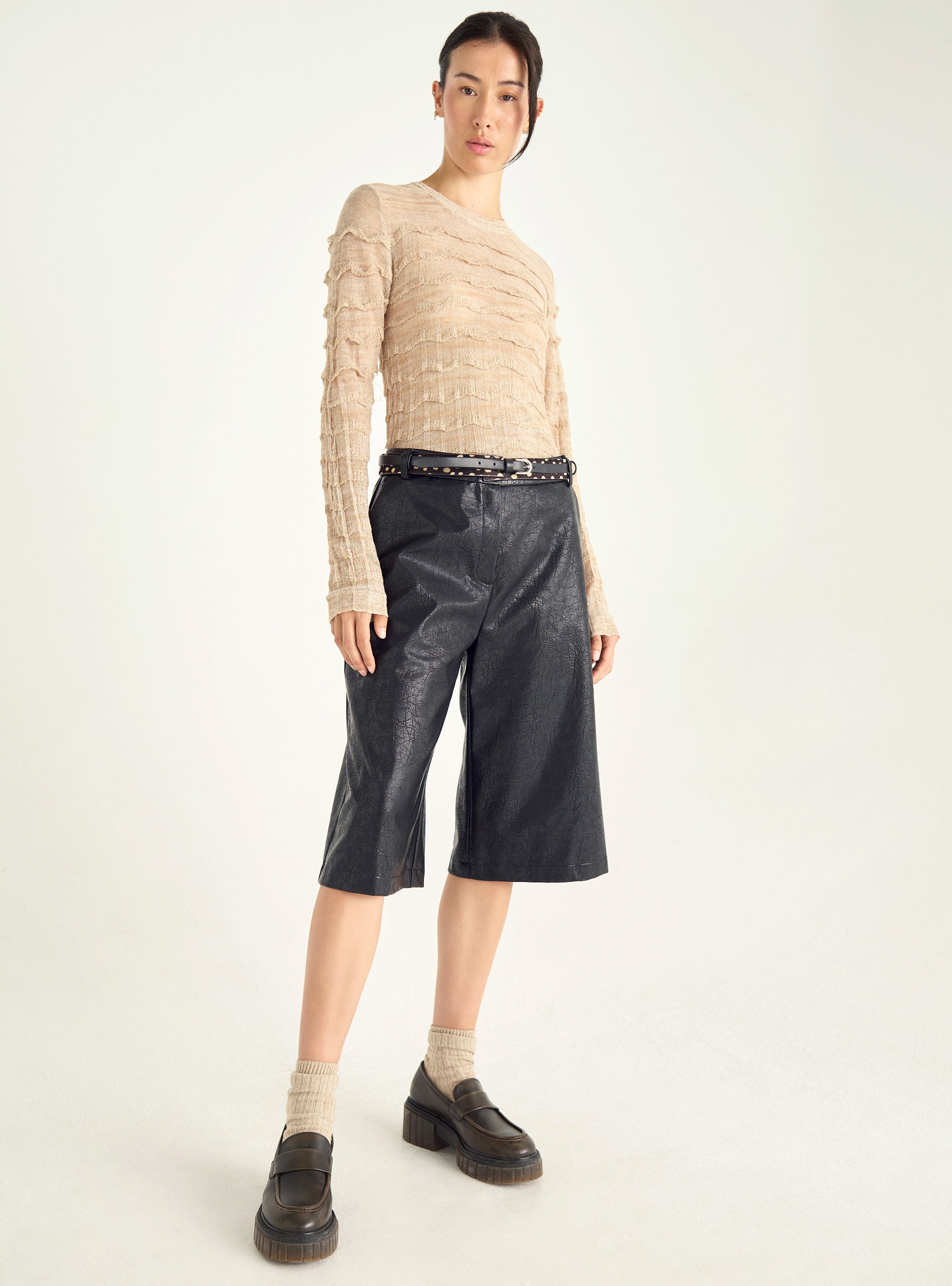 Culotte aus gealtertem Kunstleder