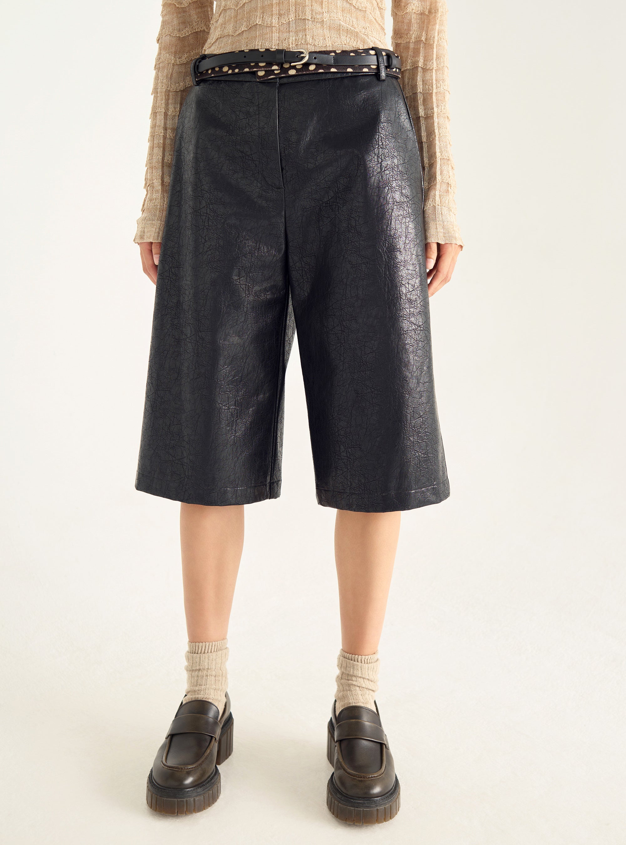 Culotte aus gealtertem Kunstleder