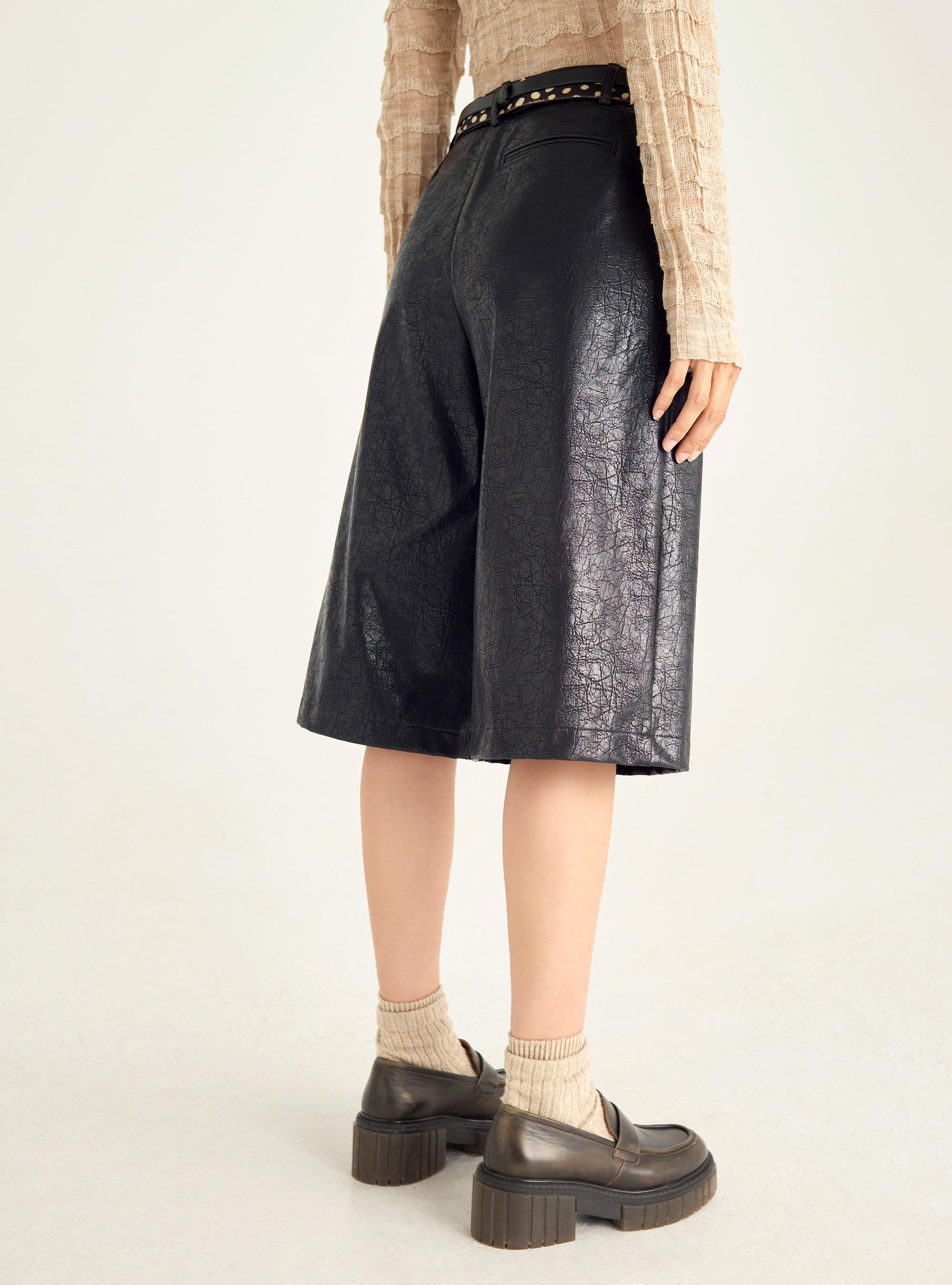 Culotte aus gealtertem Kunstleder