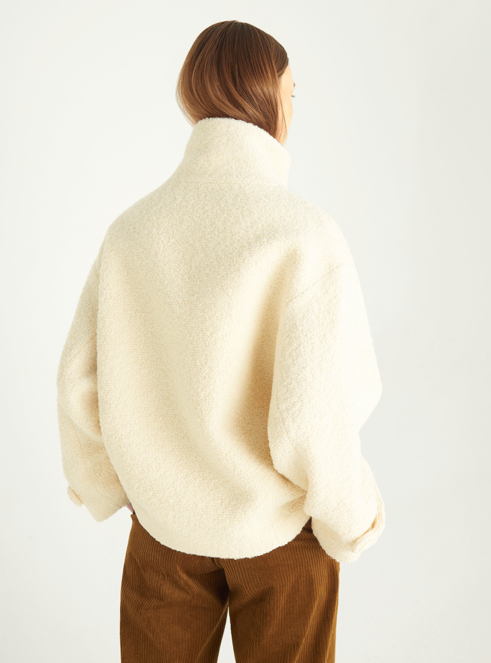 Short curly wool coat