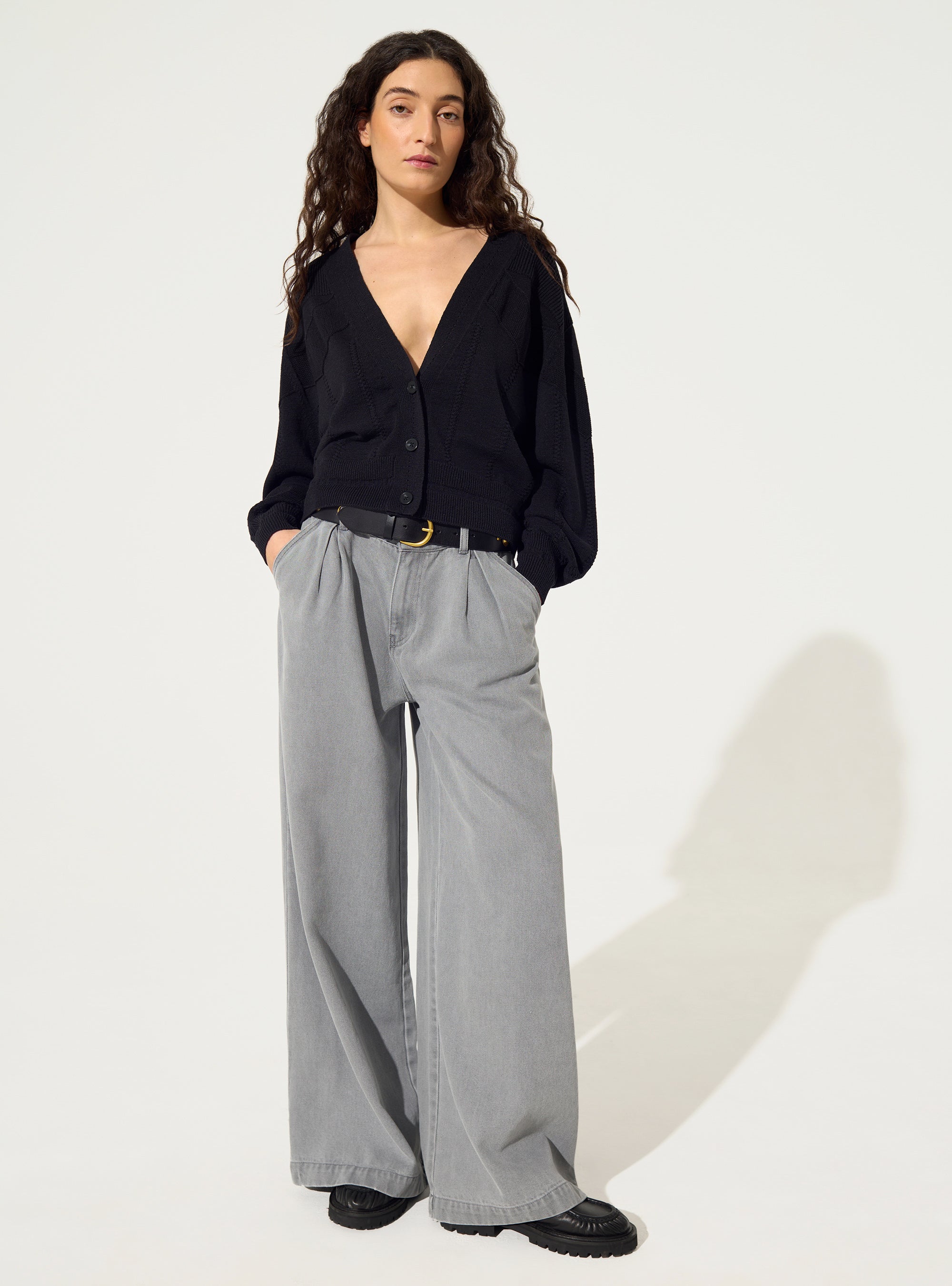 black cotton cardigan