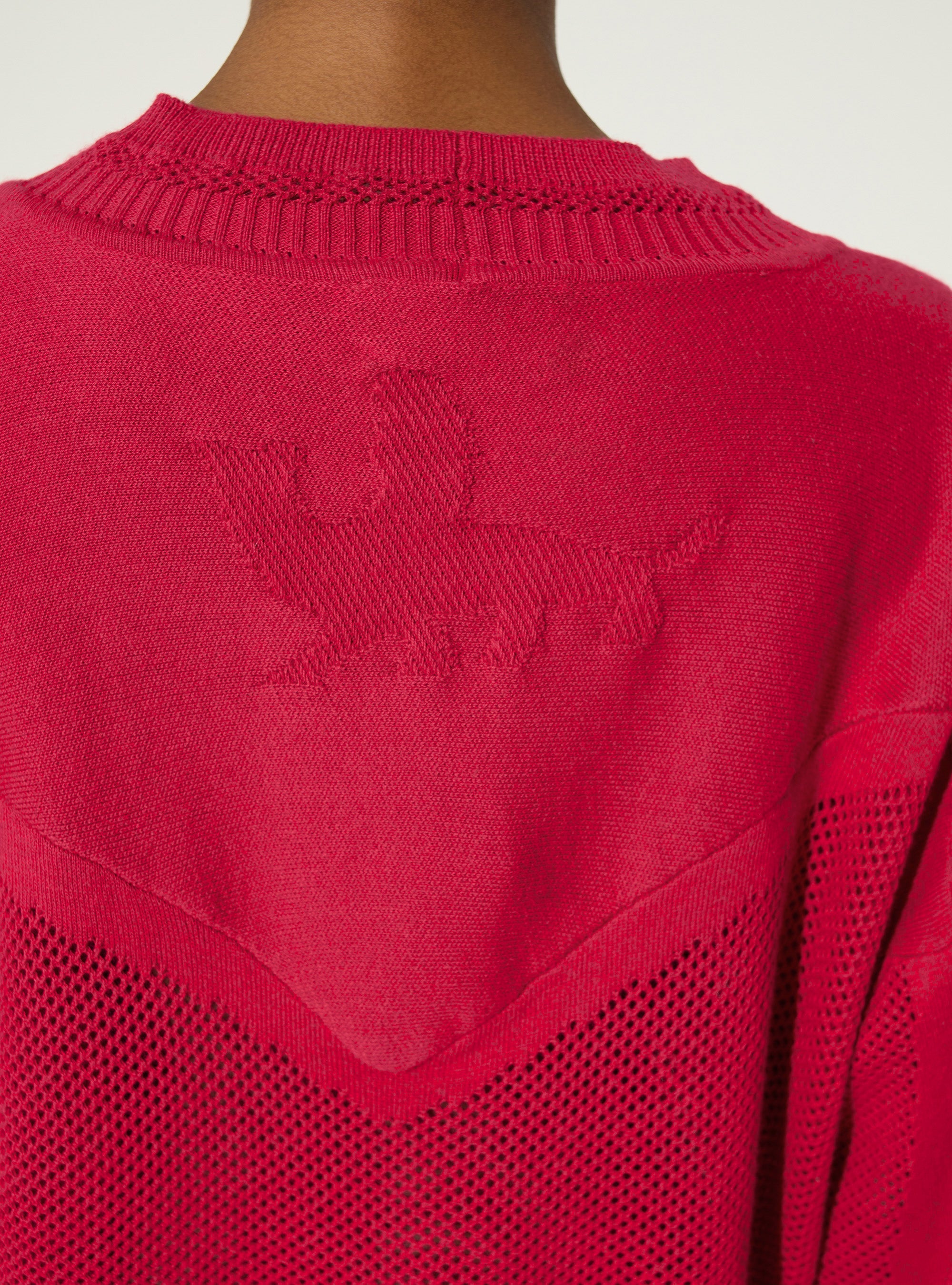 Roter Pullover aus Baumwolle und Kaschmir
