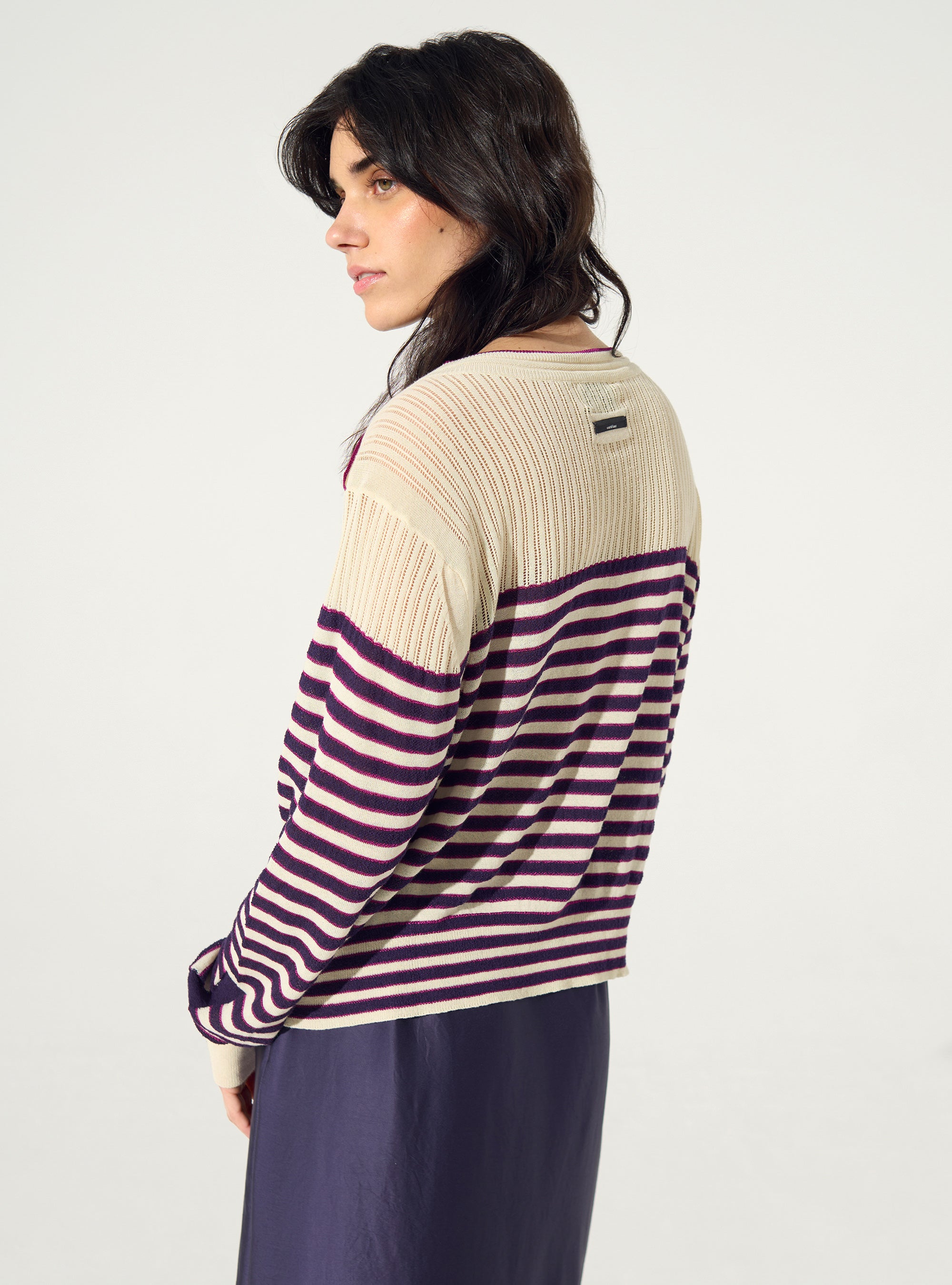 Striped Breton-striped cotton sweater