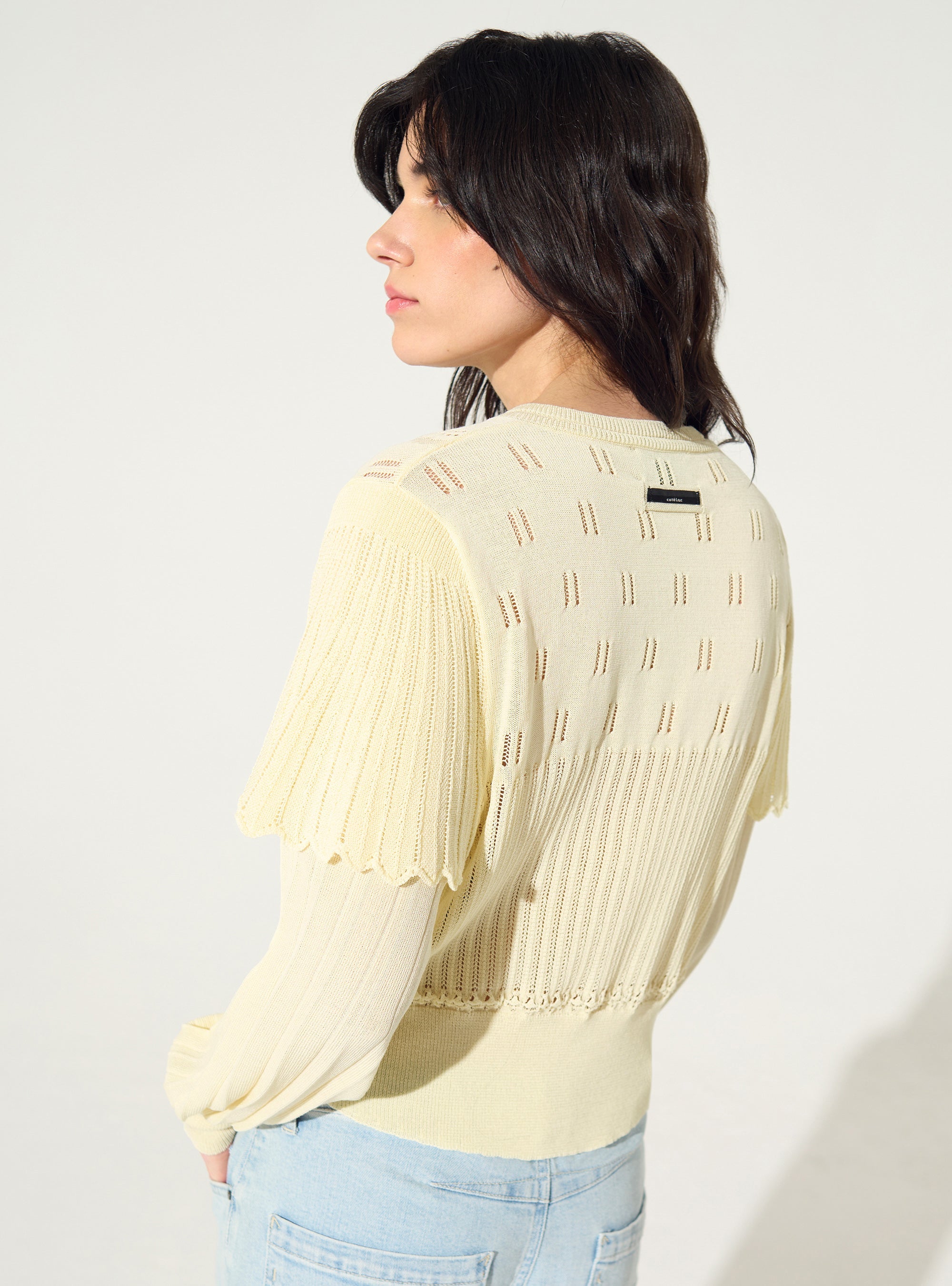 Cardigan plissé blanc