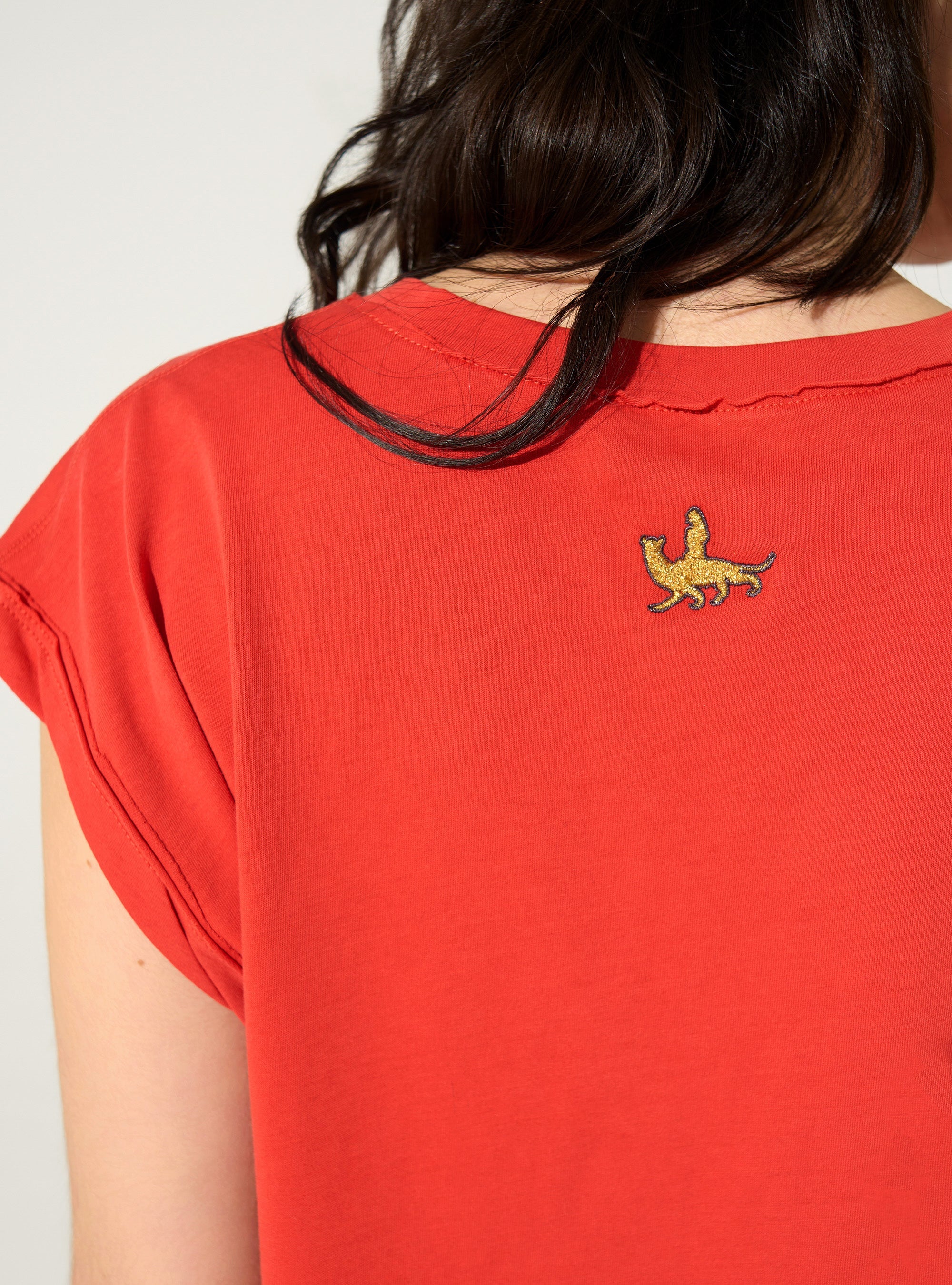 Red organic cotton tank top