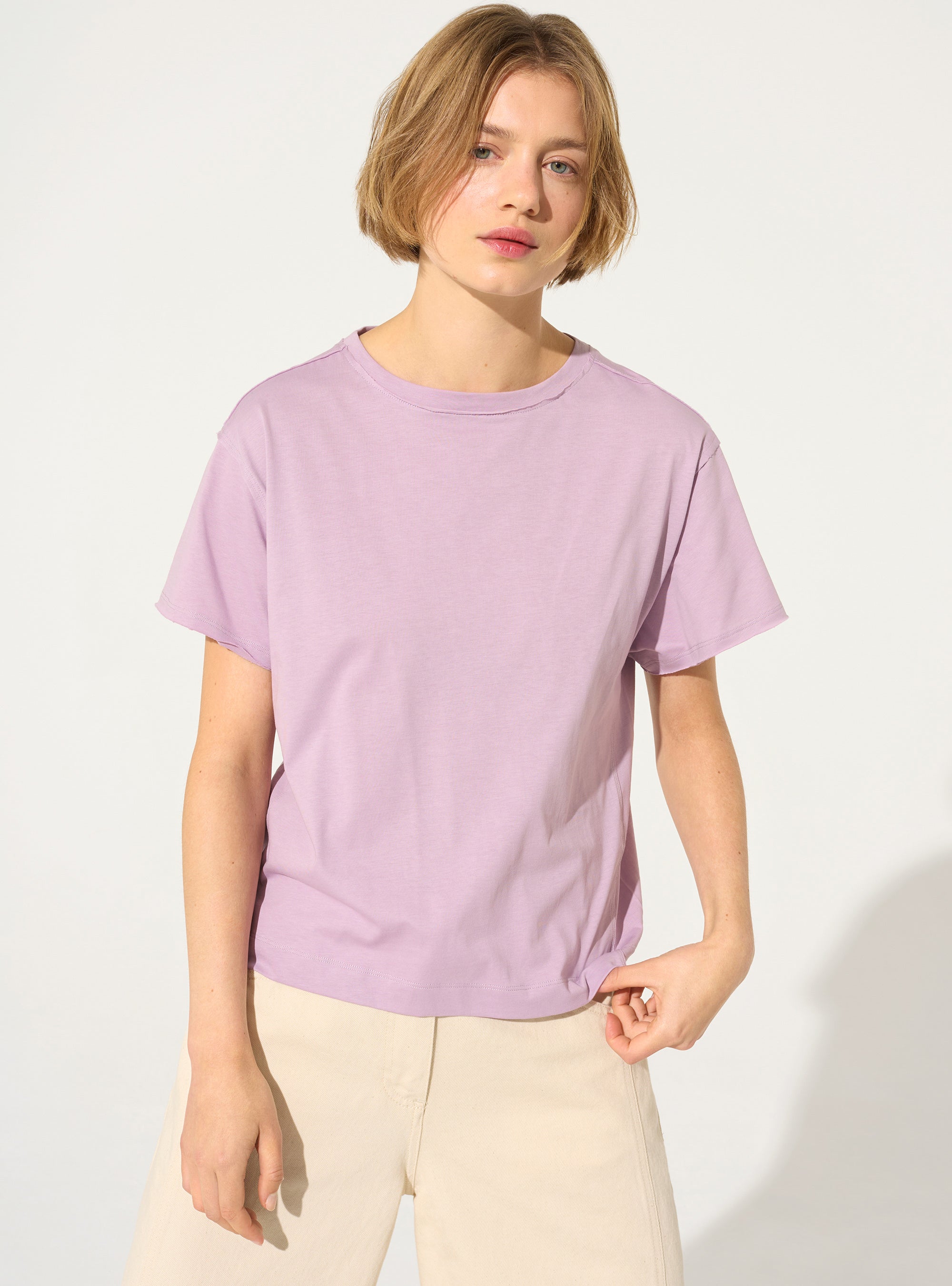 lila Bio-Baumwoll-T-Shirt