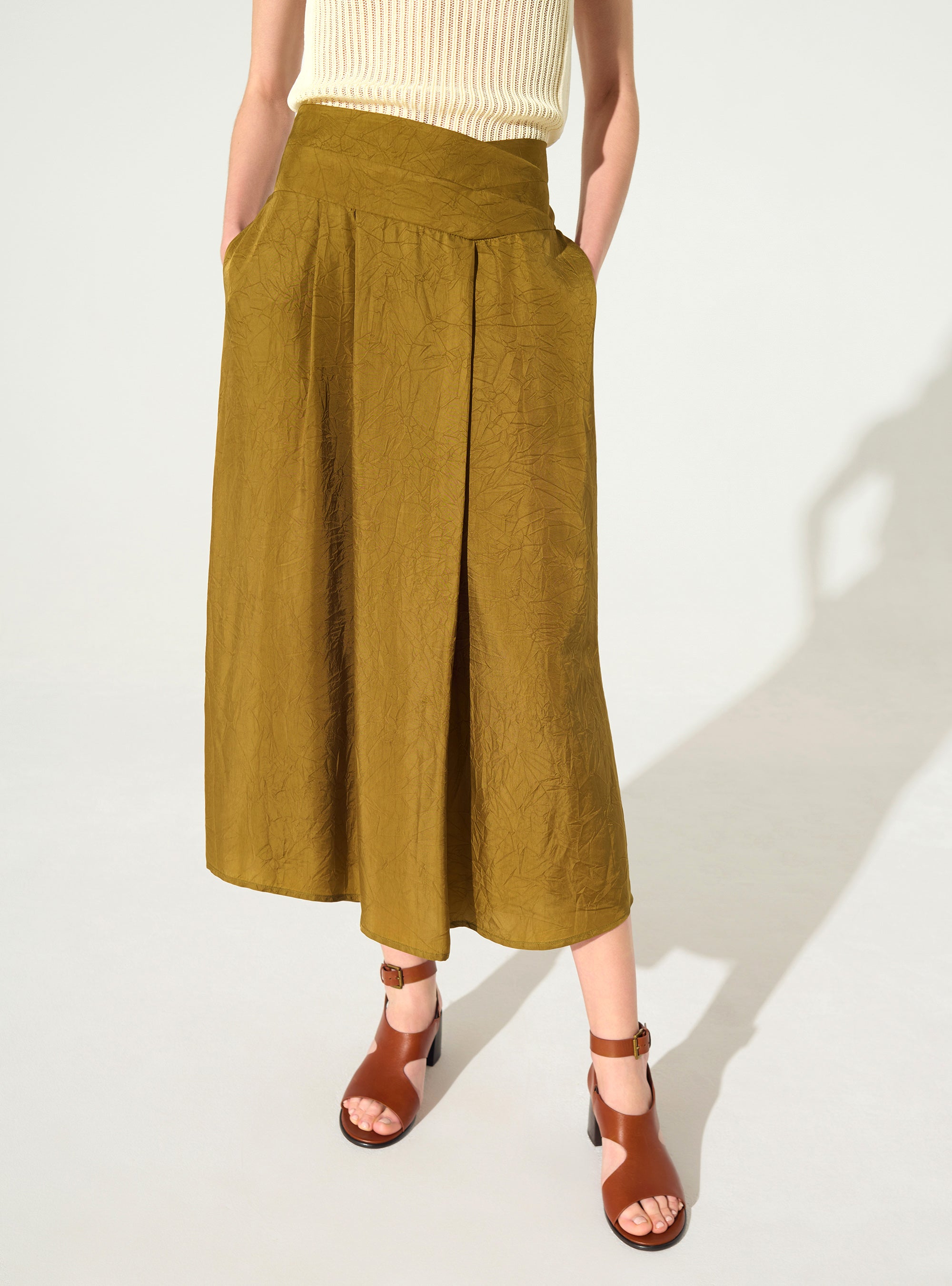 bronze cupro skirt