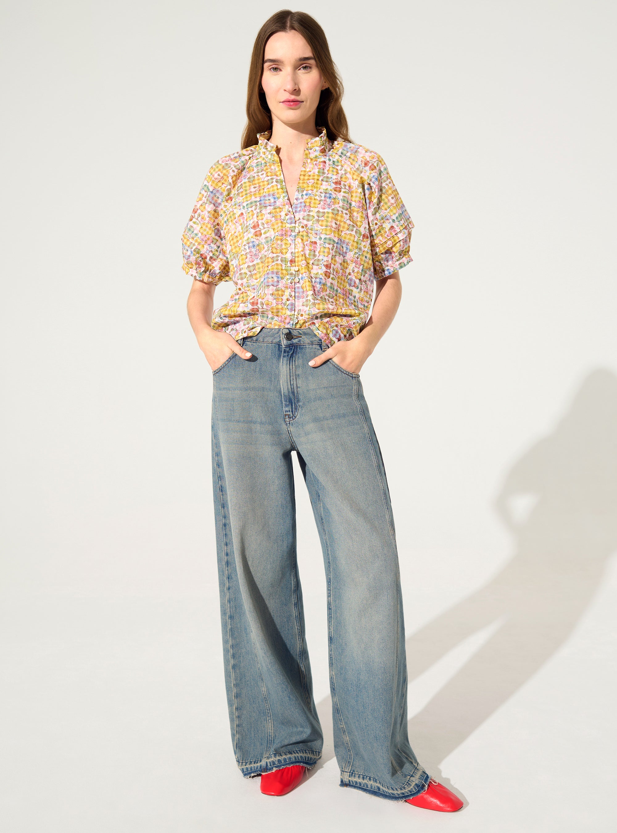 Gerade Bluse aus Liberty-Stoffen