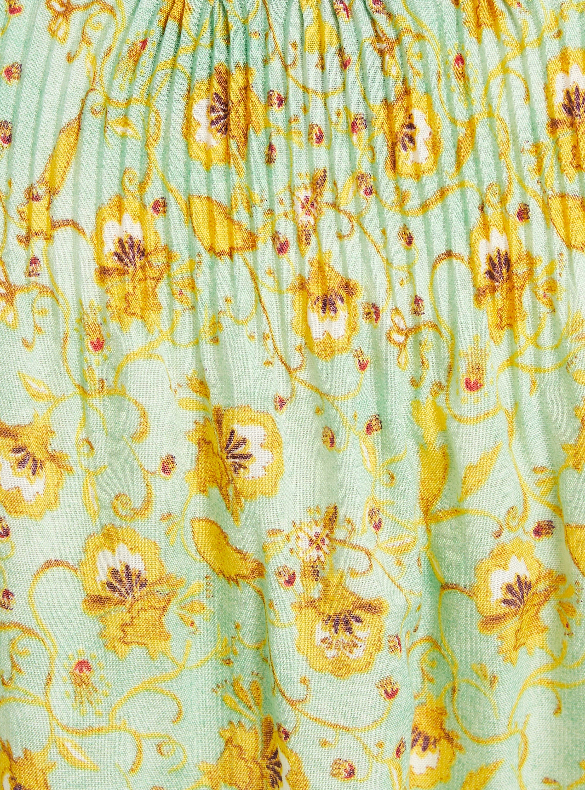 Blouse oversize plissée imprimée vert Cotélac