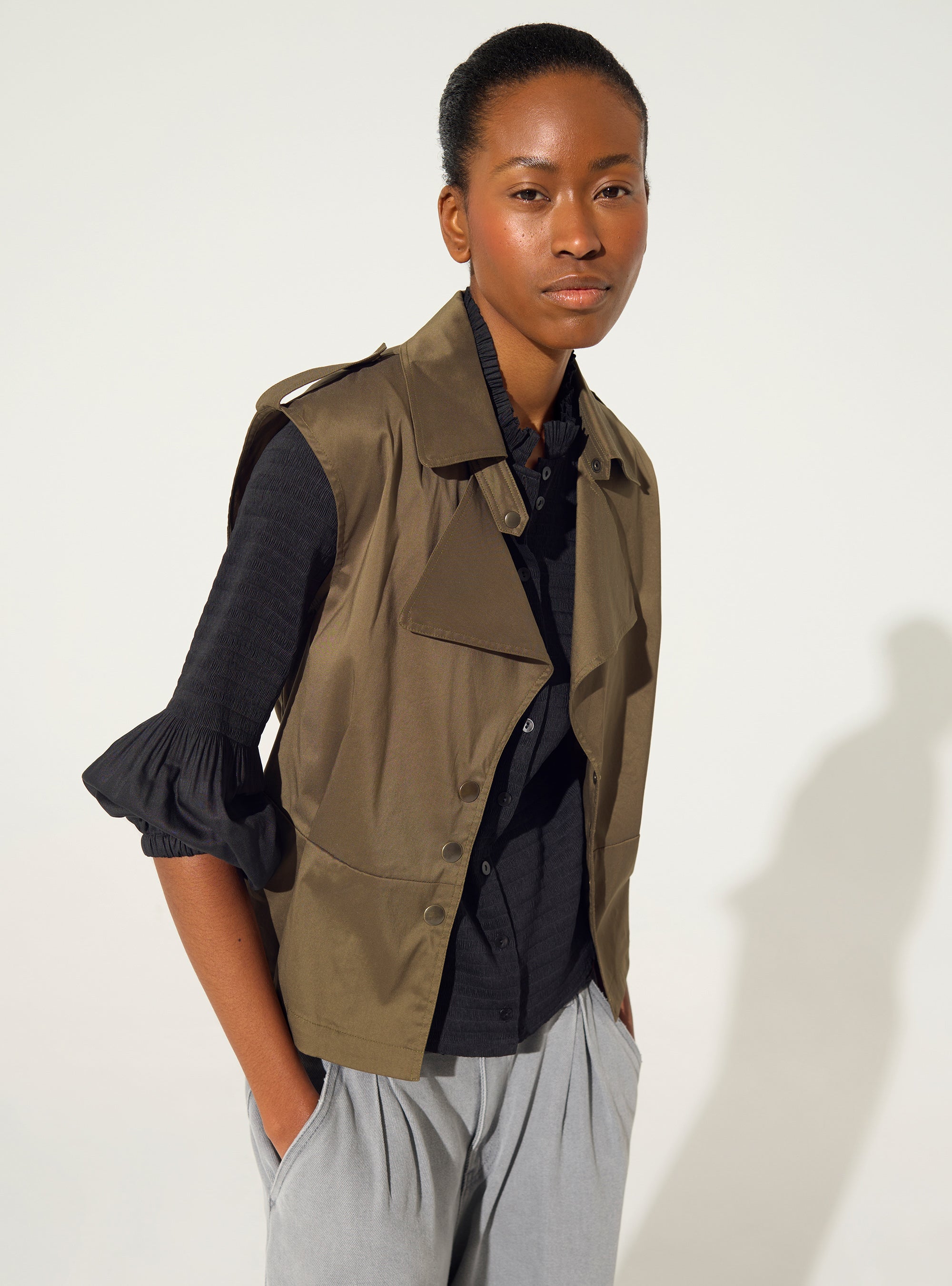 Chemise en coton marron