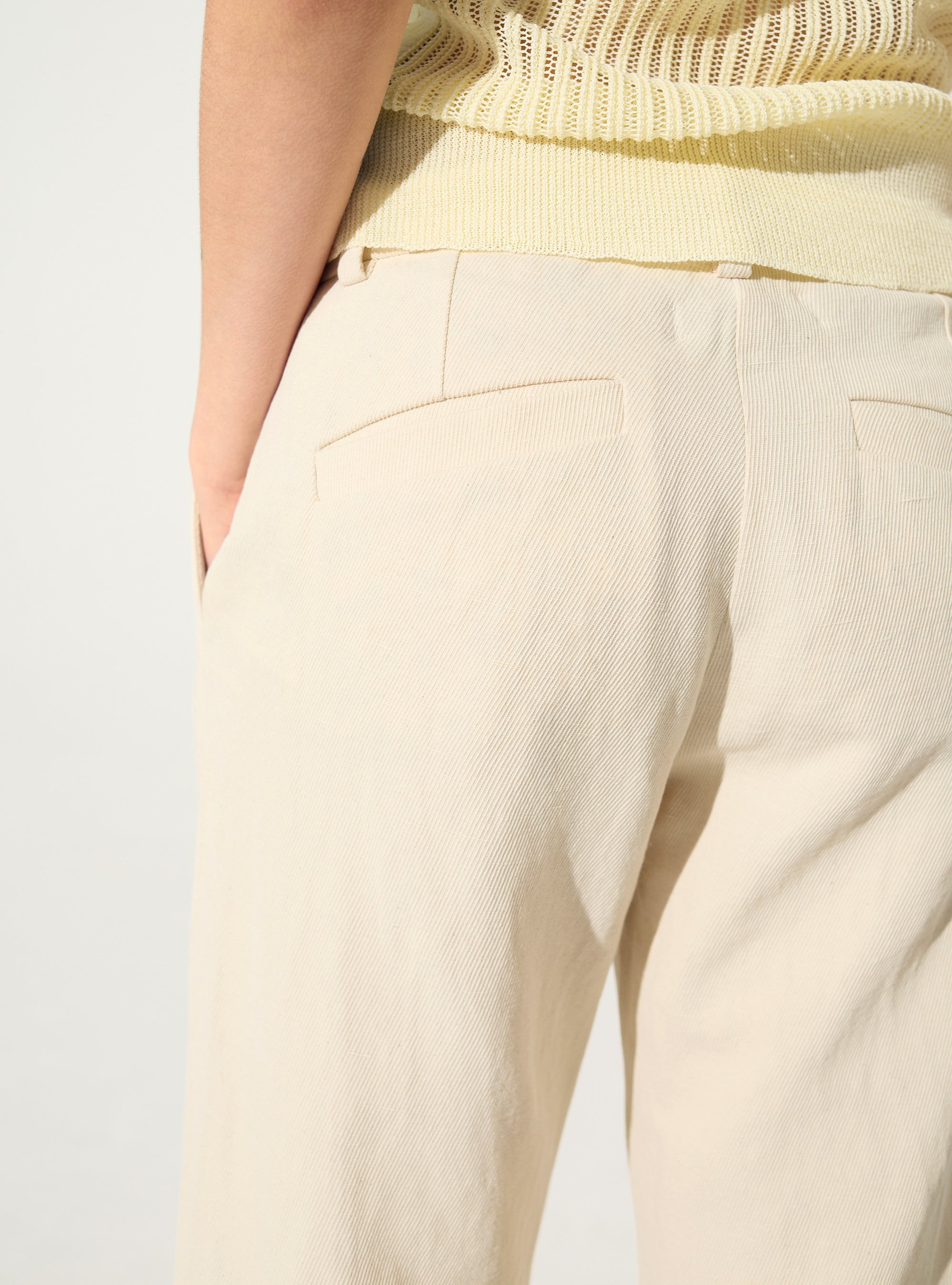 White cotton and linen trousers