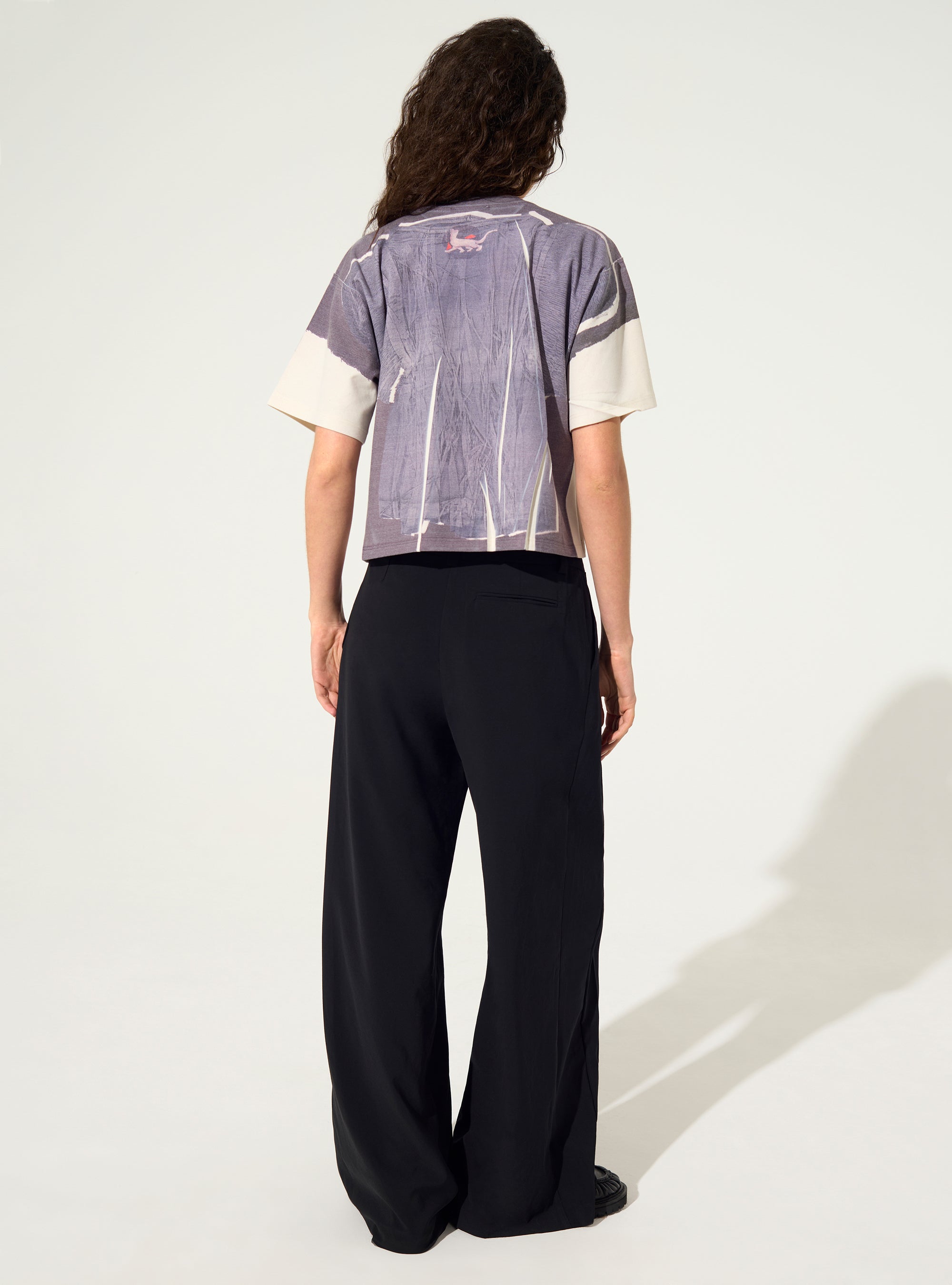 Wide-leg black trousers