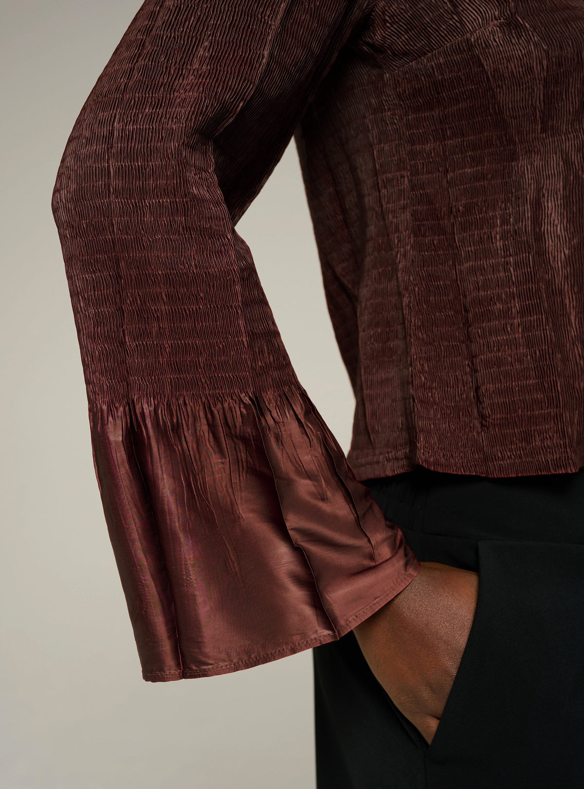 Chemise ajustée manches longues plissée Cotélac