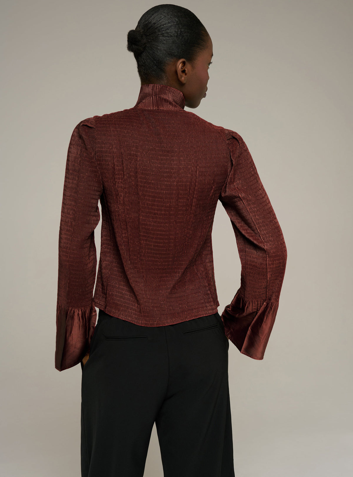 Chemise ajustée manches longues plissée Cotélac