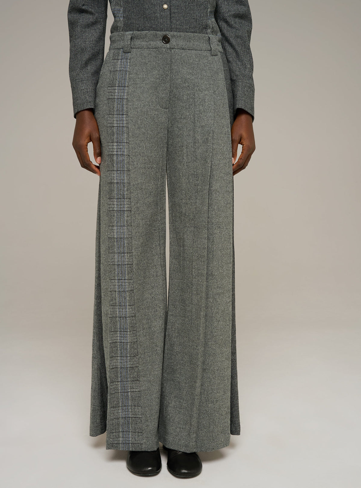 Cotélac pantalon large en mix matières