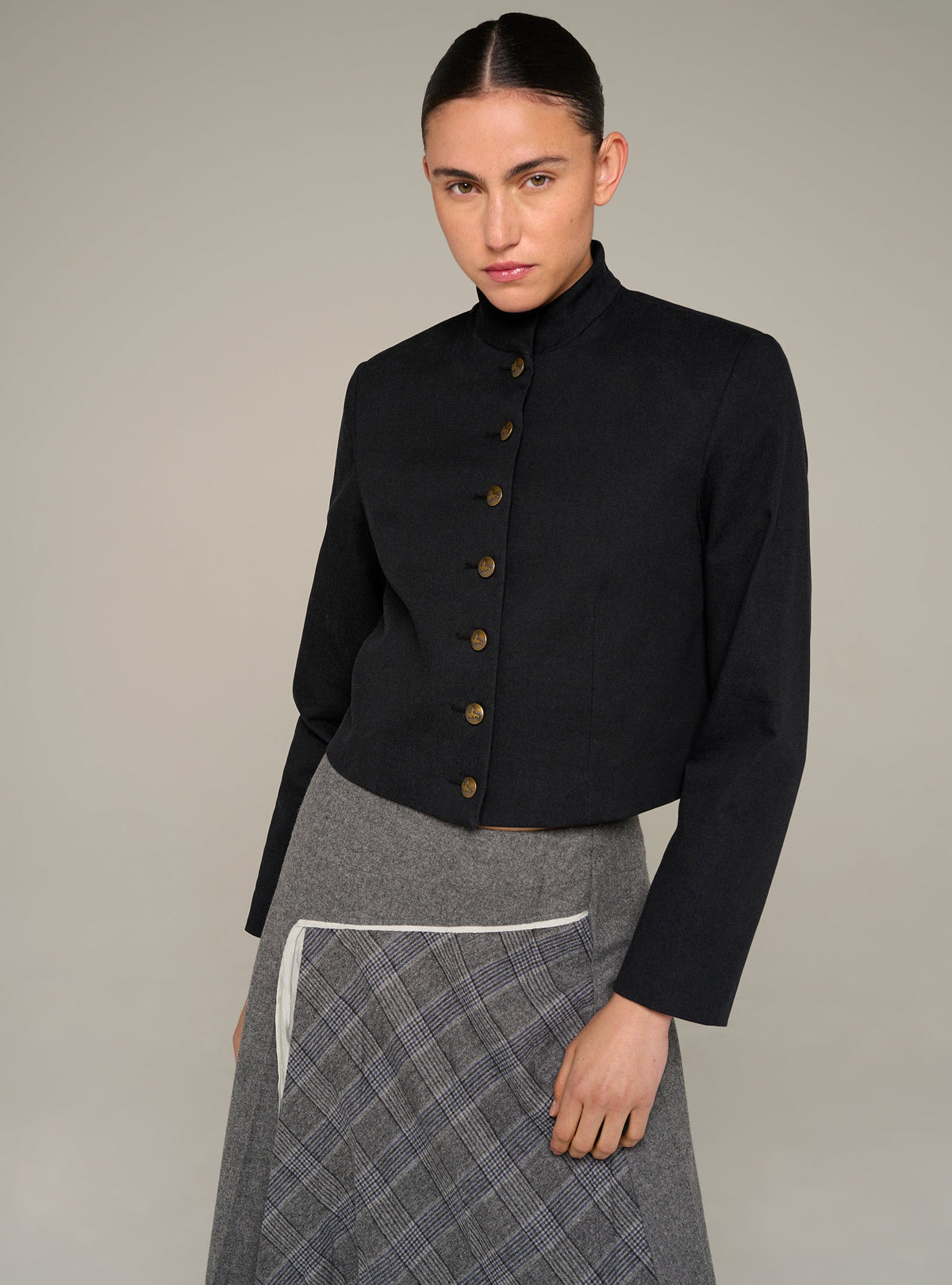 Cotélac veste courte col officier manches longues