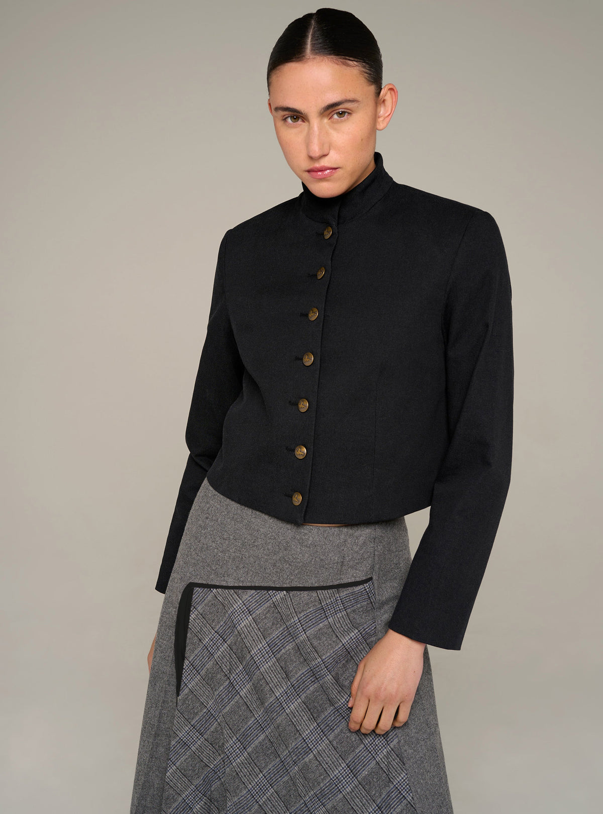 Veste courte col officier manches longues Cotélac