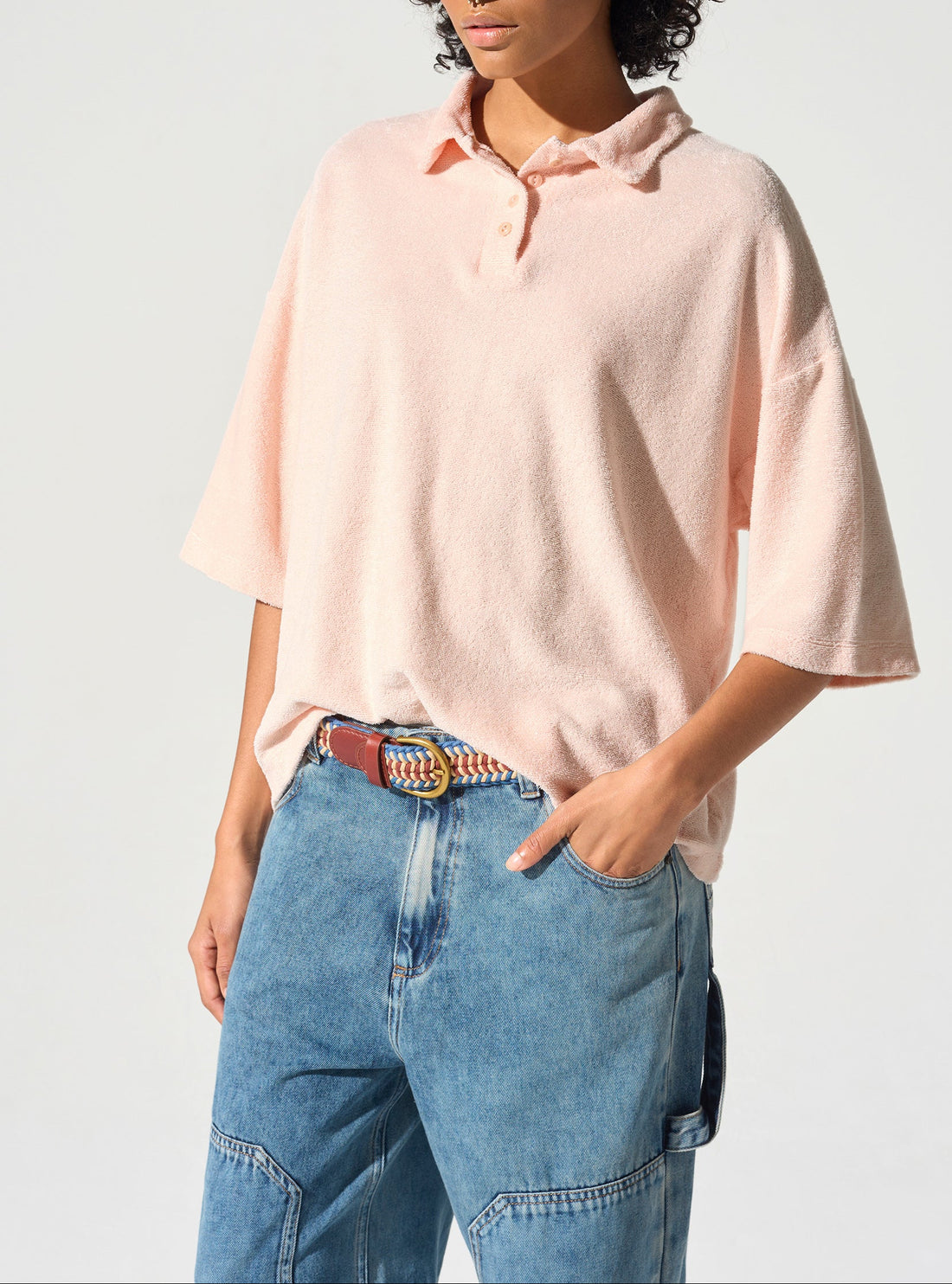 Frottee-Polo-T-Shirt